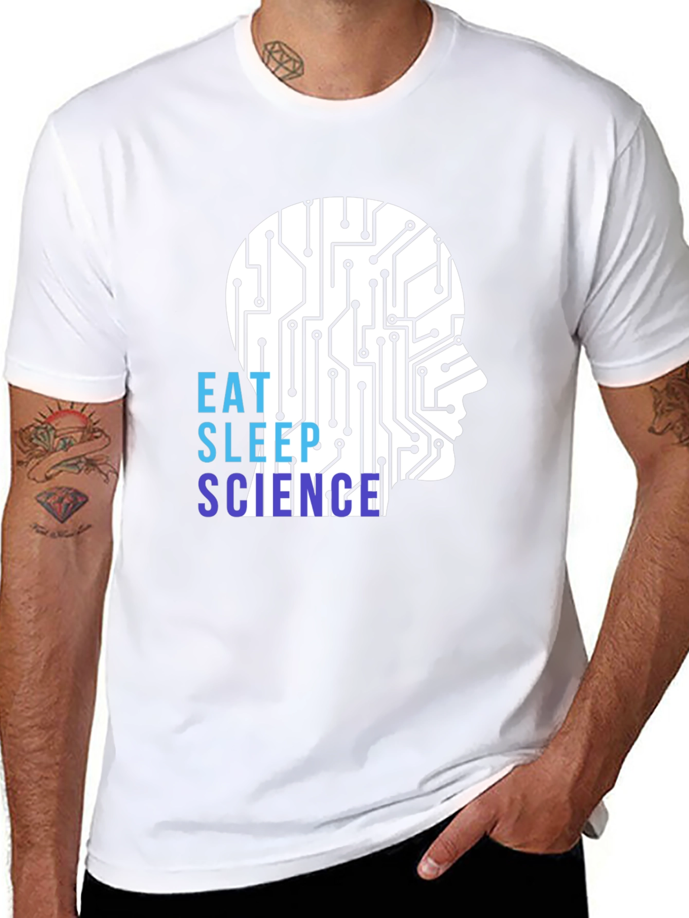 Eat Sleep Science Circuit Brain T-Shirt