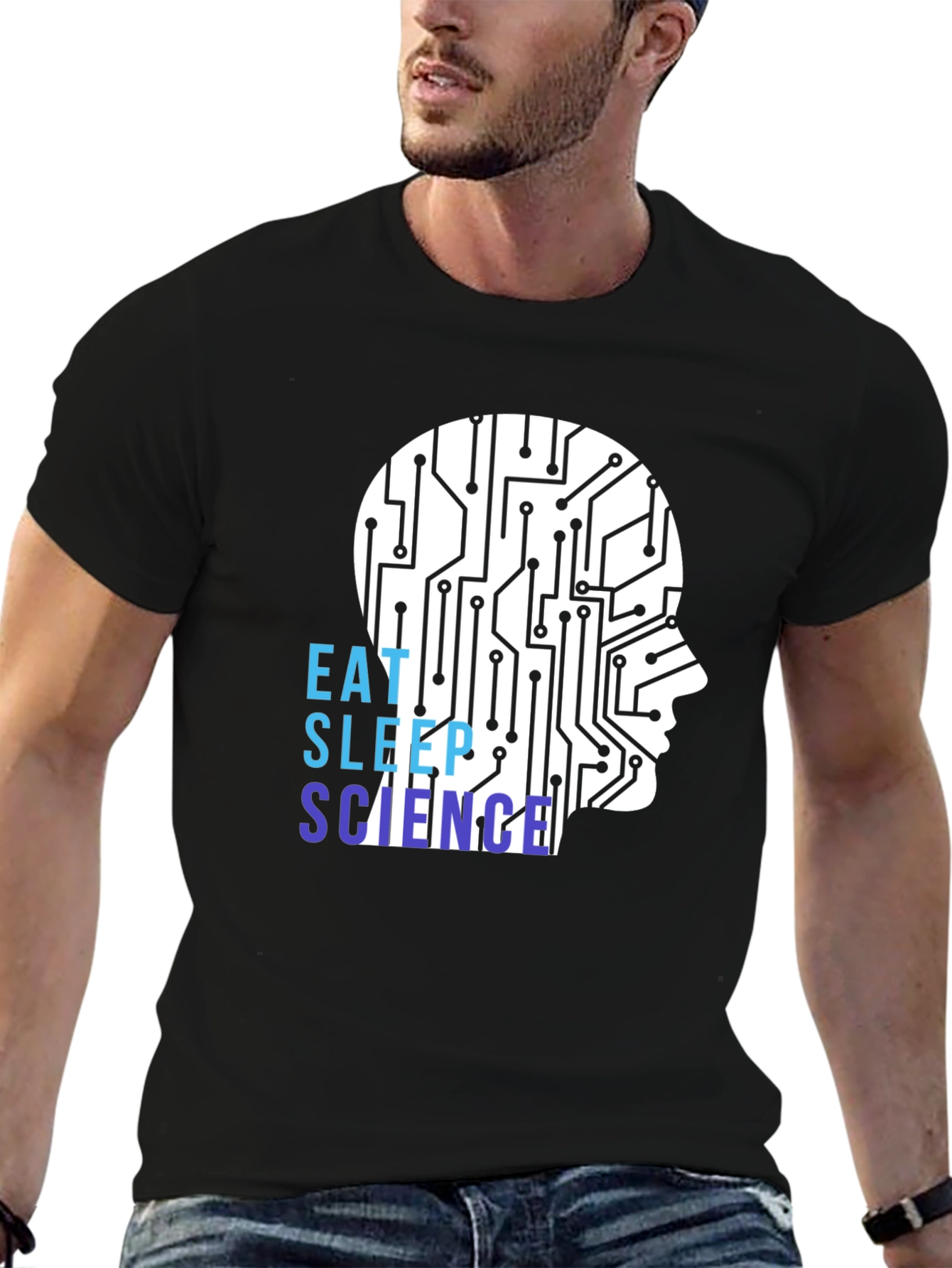 Eat Sleep Science Circuit Brain T-Shirt