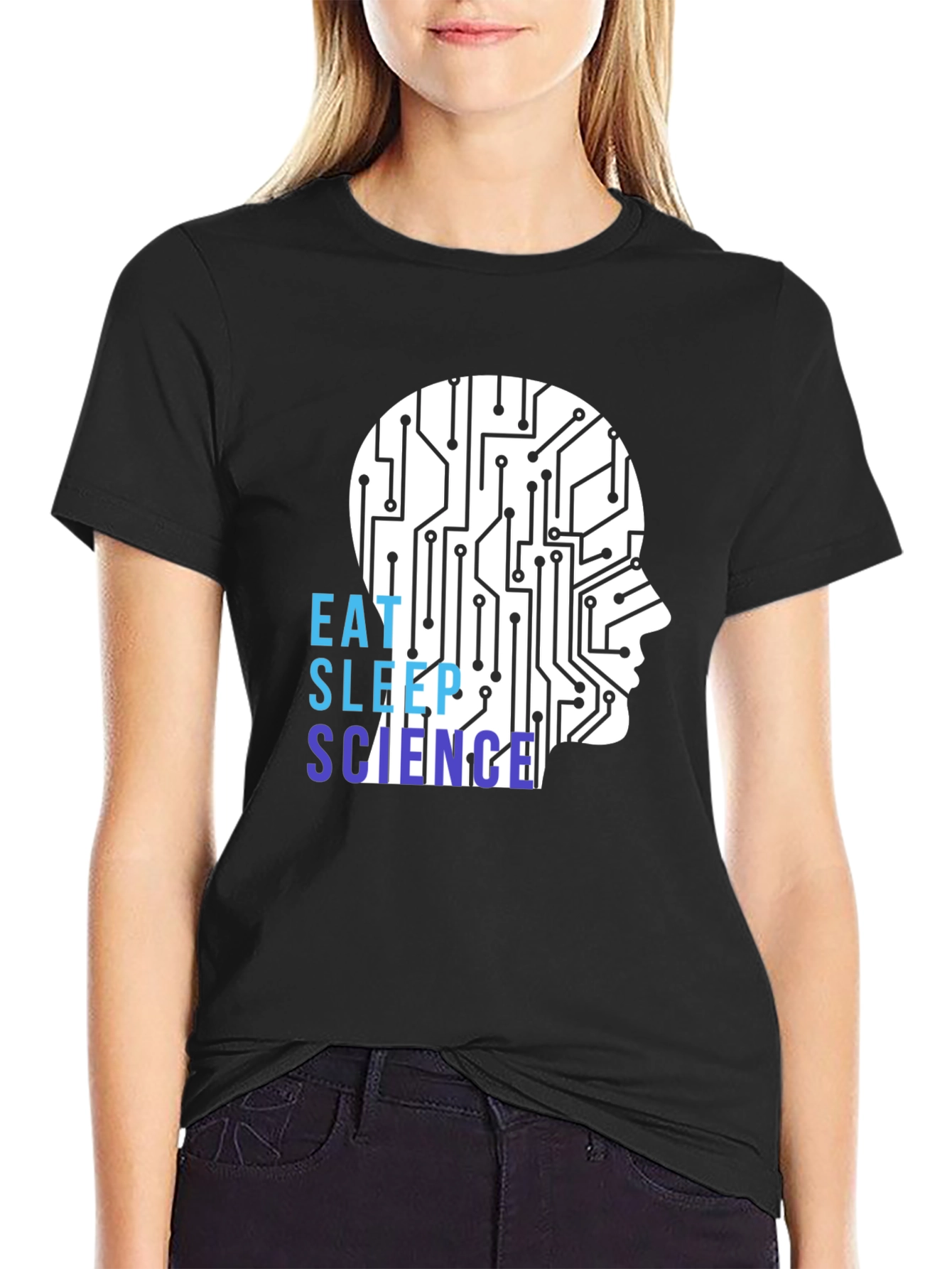 Eat Sleep Science Circuit Brain T-Shirt