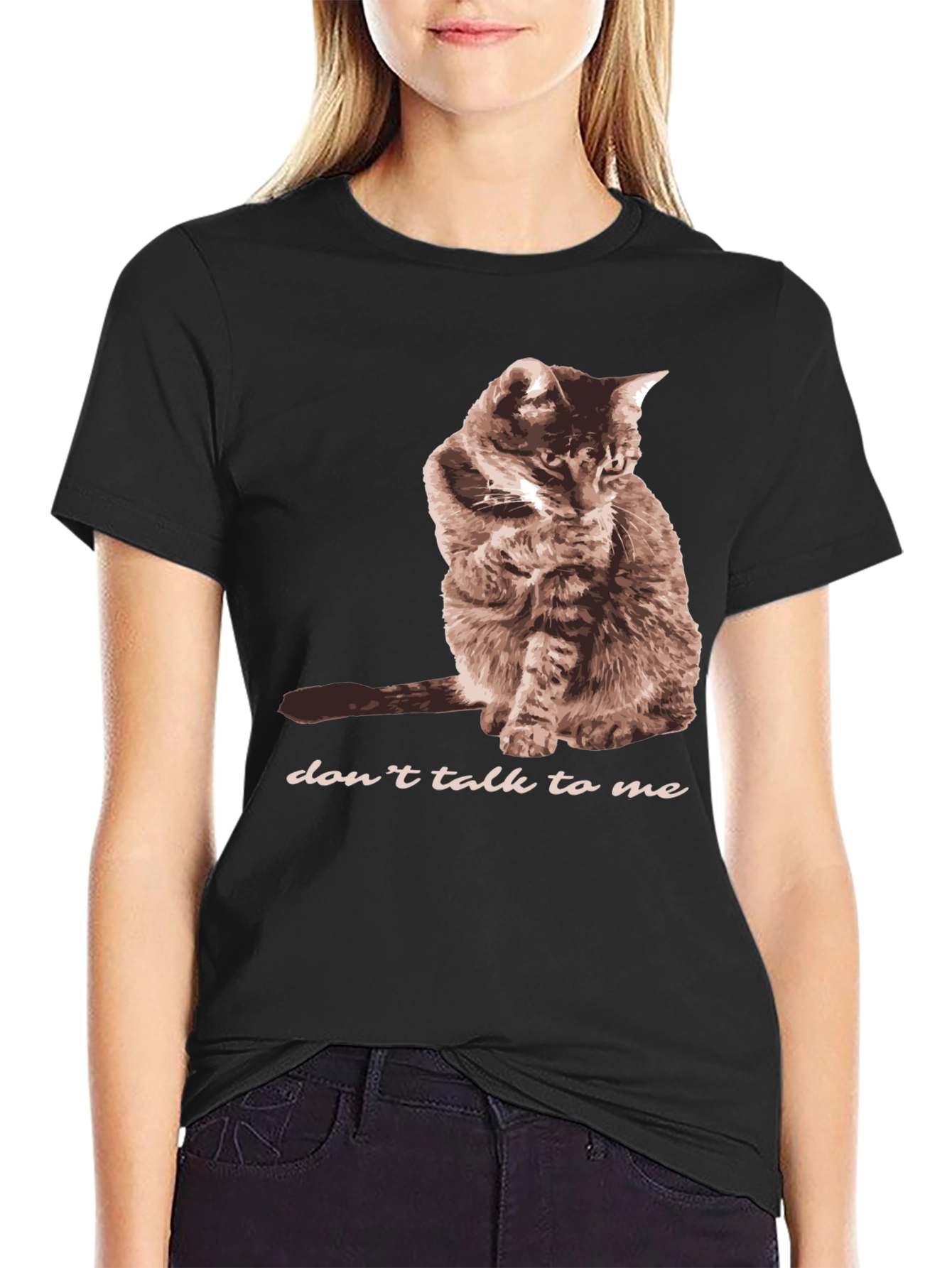 Dont Talk To Me Cat Graphic T-Shirt