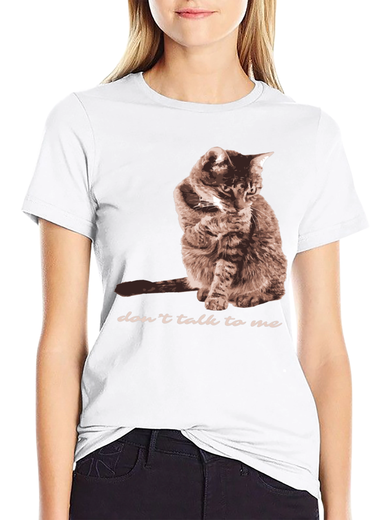 Dont Talk To Me Cat Graphic T-Shirt