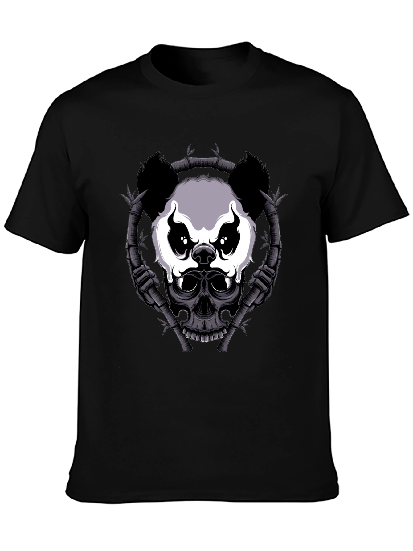 Panda Skull Bamboo T-Shirt - Dark Graphic Tee