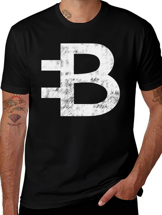Bitcoin Distressed Logo Black T-Shirt