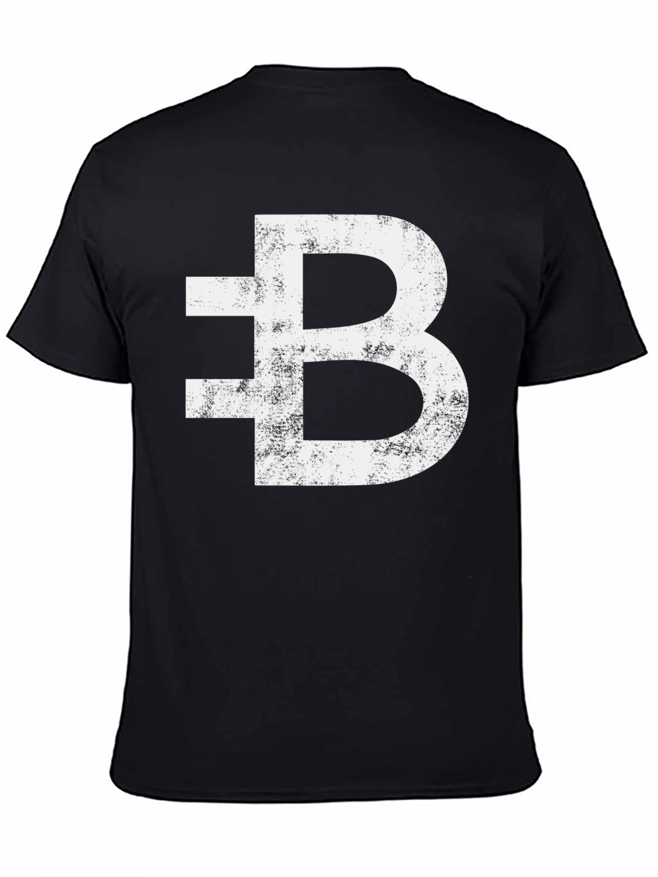 Bitcoin Distressed Logo Black T-Shirt
