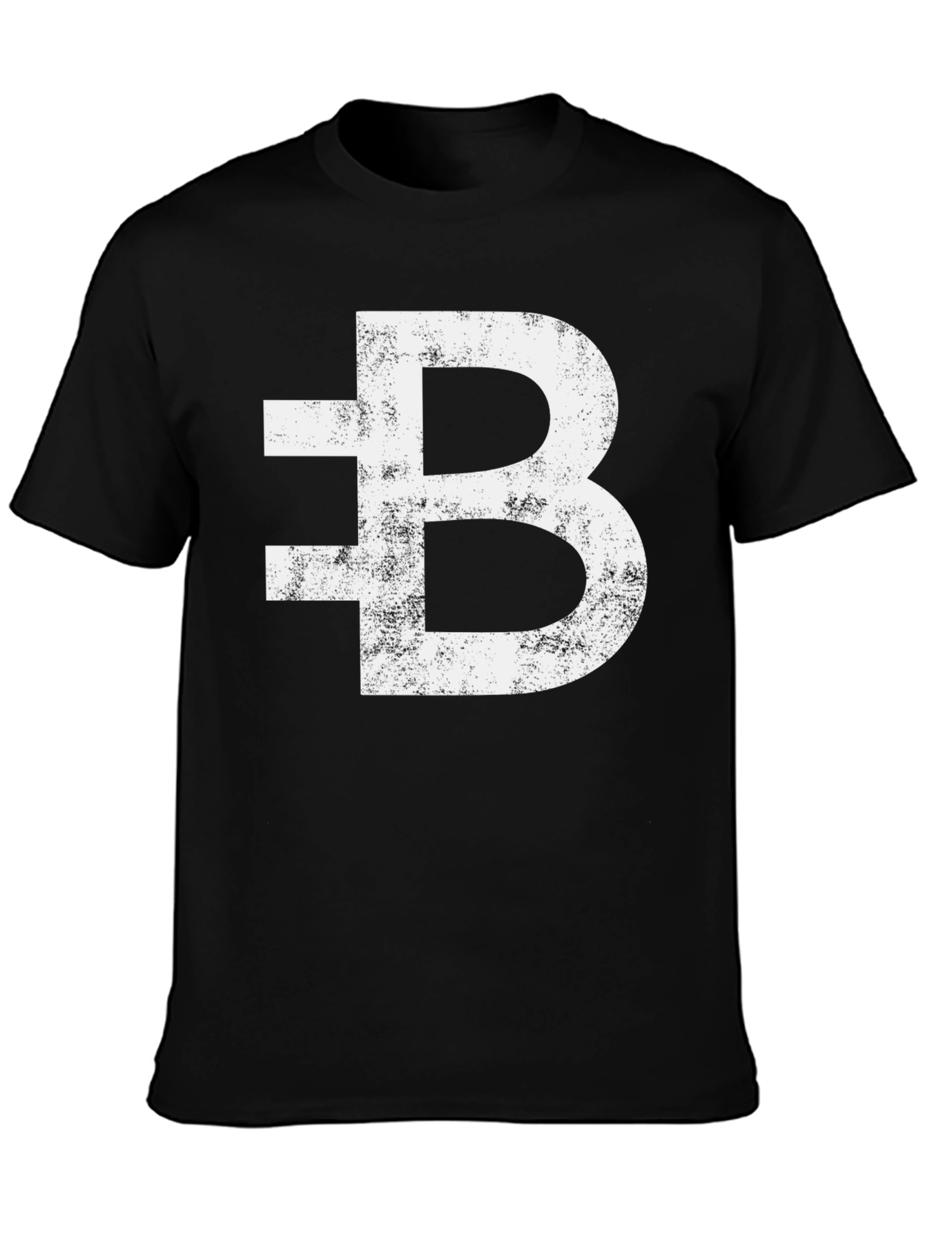 Bitcoin Distressed Logo Black T-Shirt