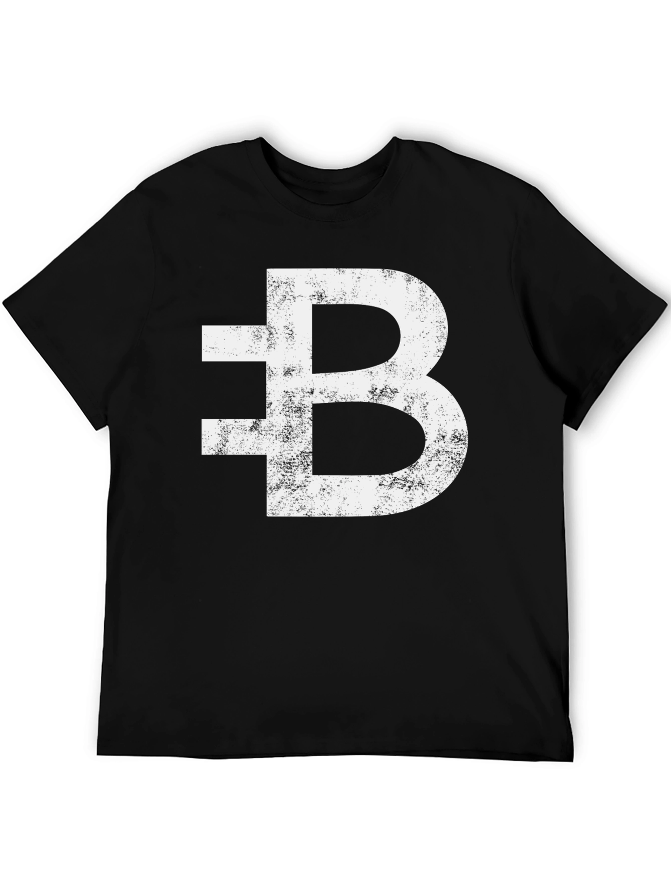 Bitcoin Distressed Logo Black T-Shirt