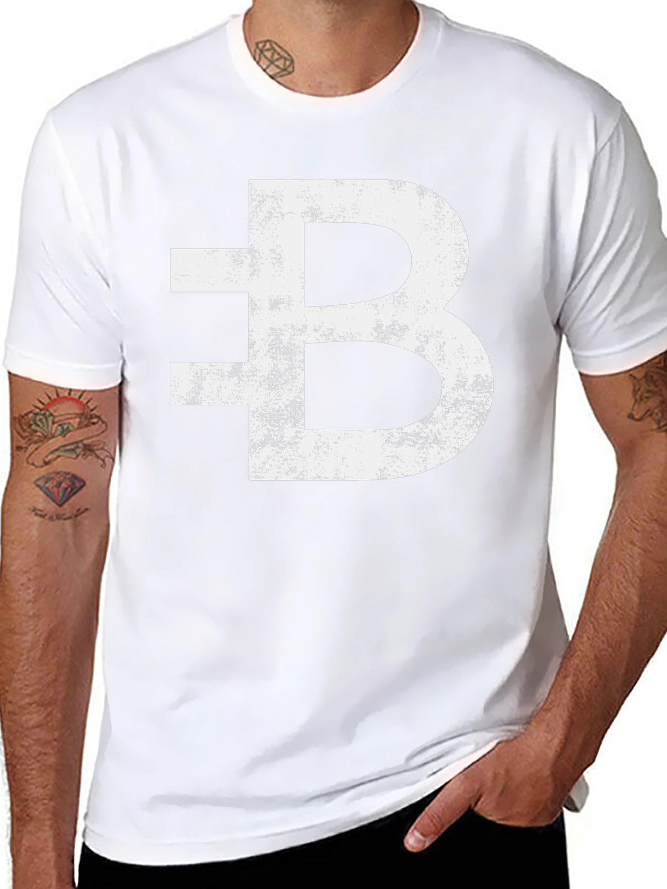 Bitcoin Distressed Logo Black T-Shirt