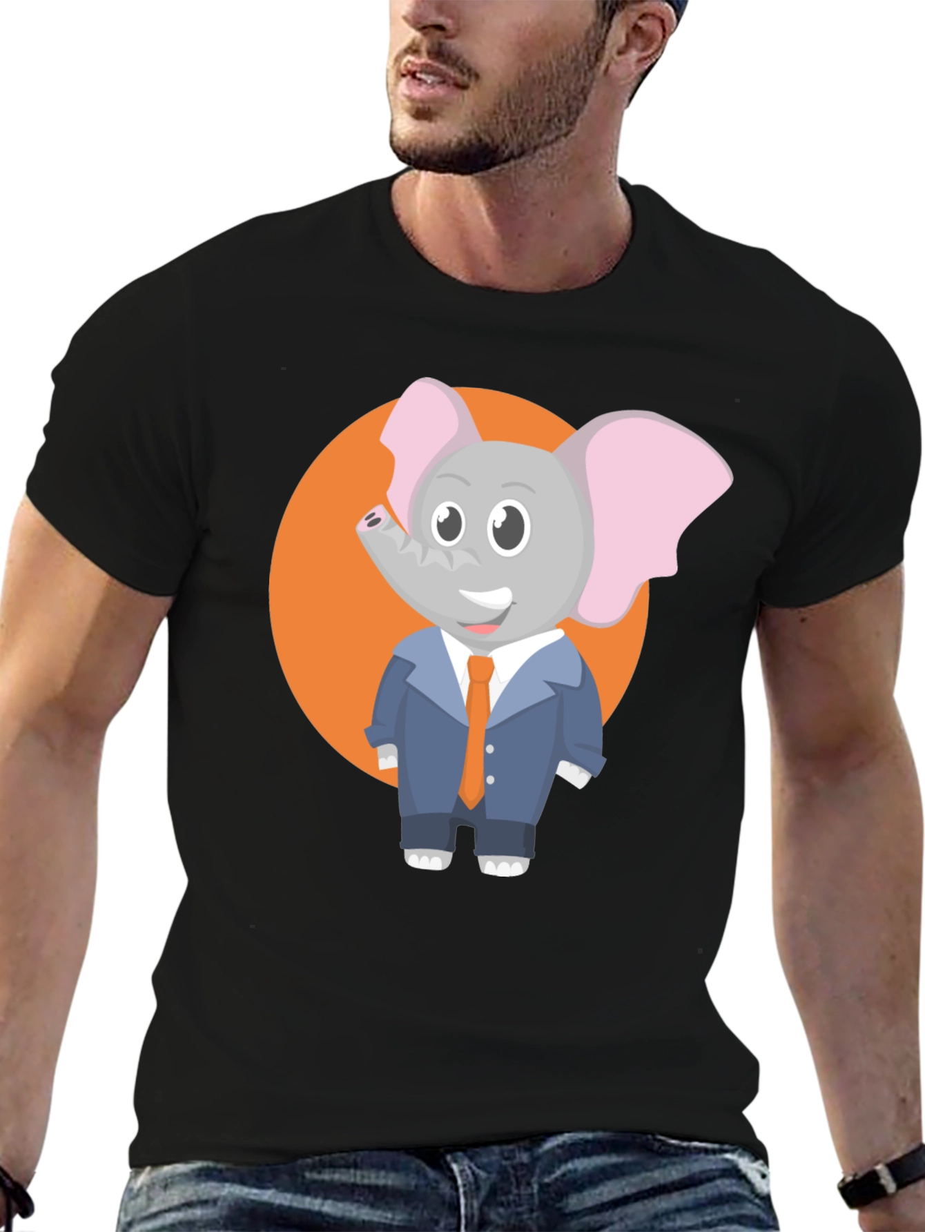 Elephant in Suit T-Shirt - Mens Graphic Tee