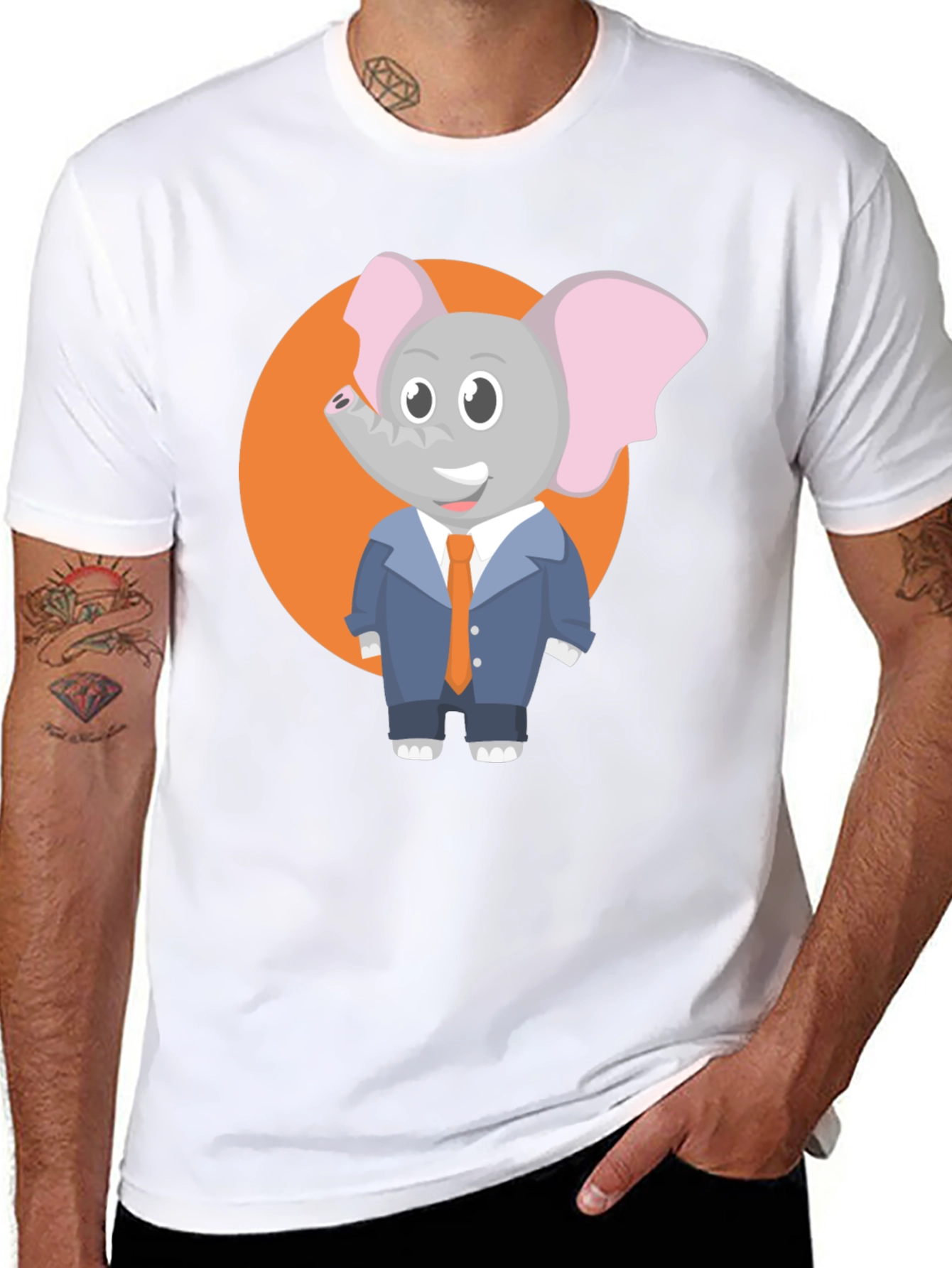 Elephant in Suit T-Shirt - Mens Graphic Tee