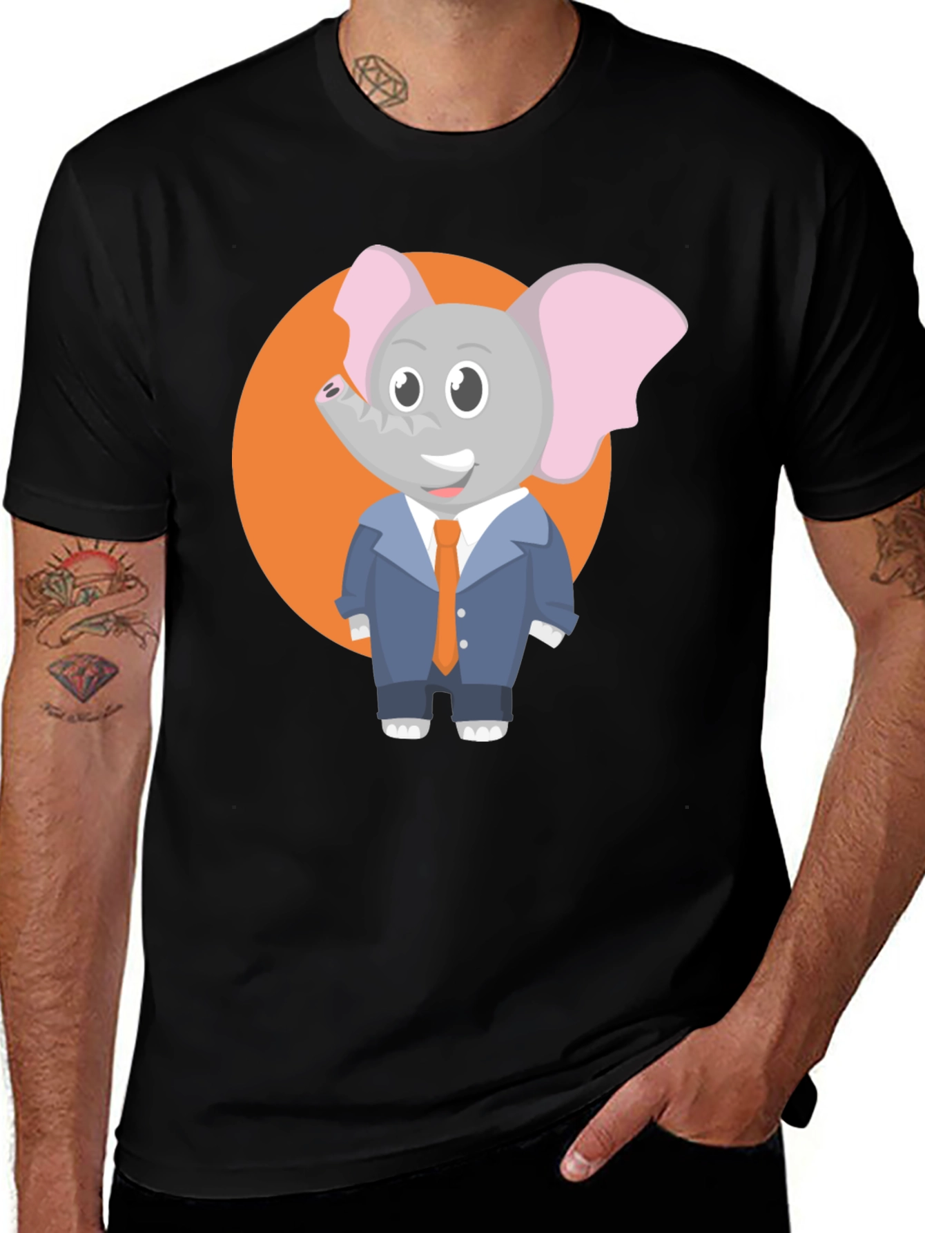 Elephant in Suit T-Shirt - Mens Graphic Tee