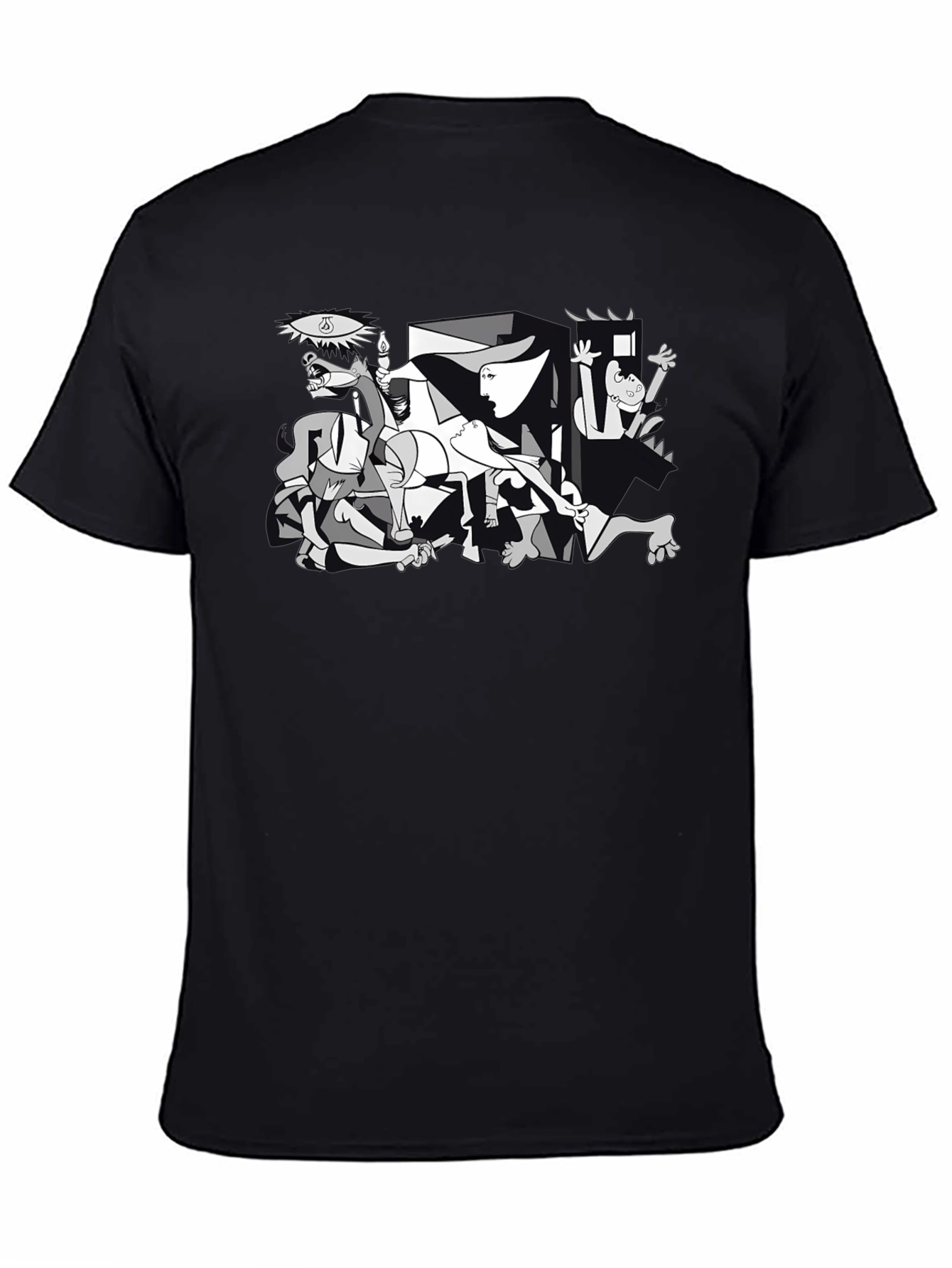 Guernica Style Graphic T-Shirt - Black