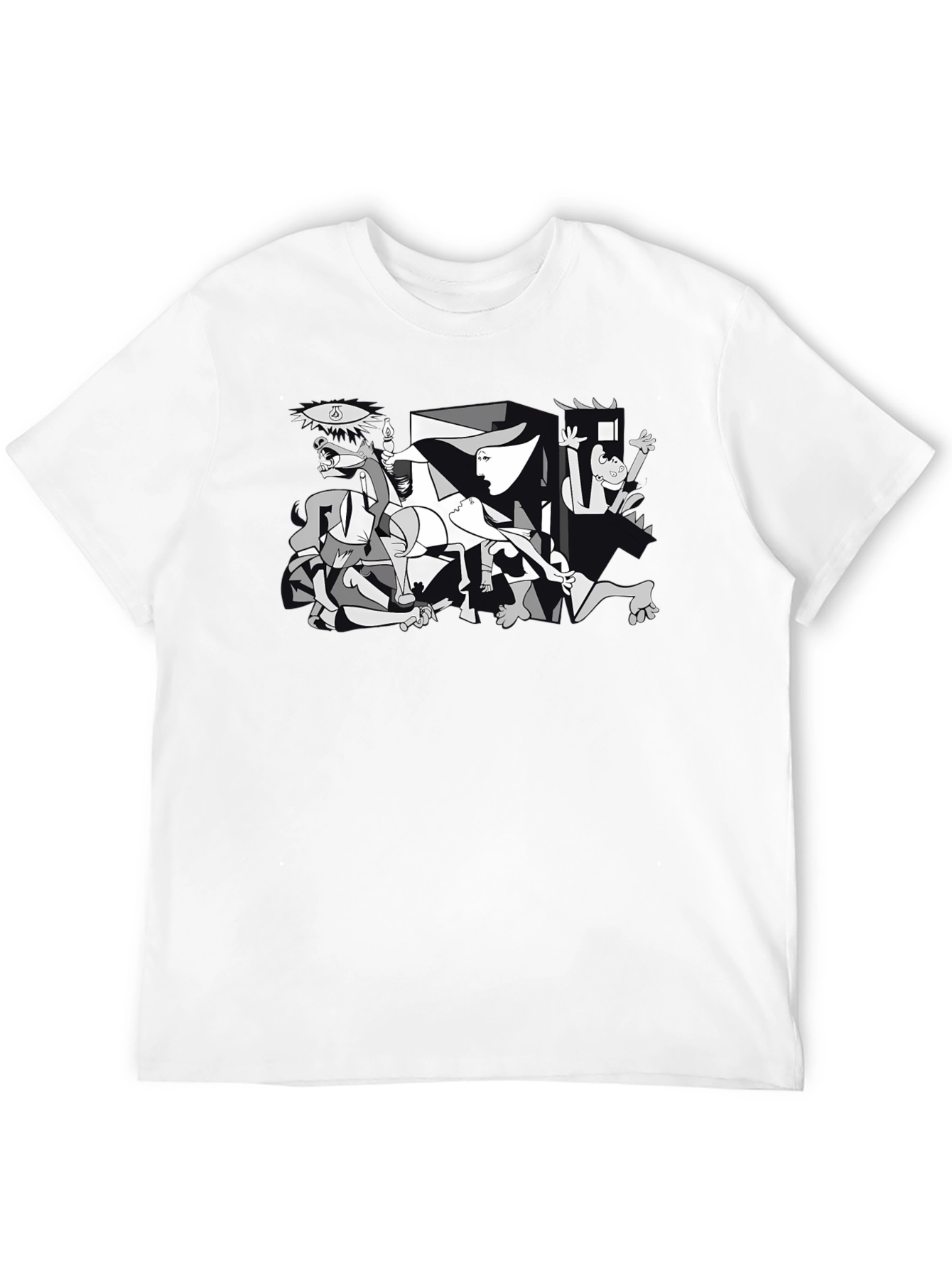 Guernica Style Graphic T-Shirt - Black