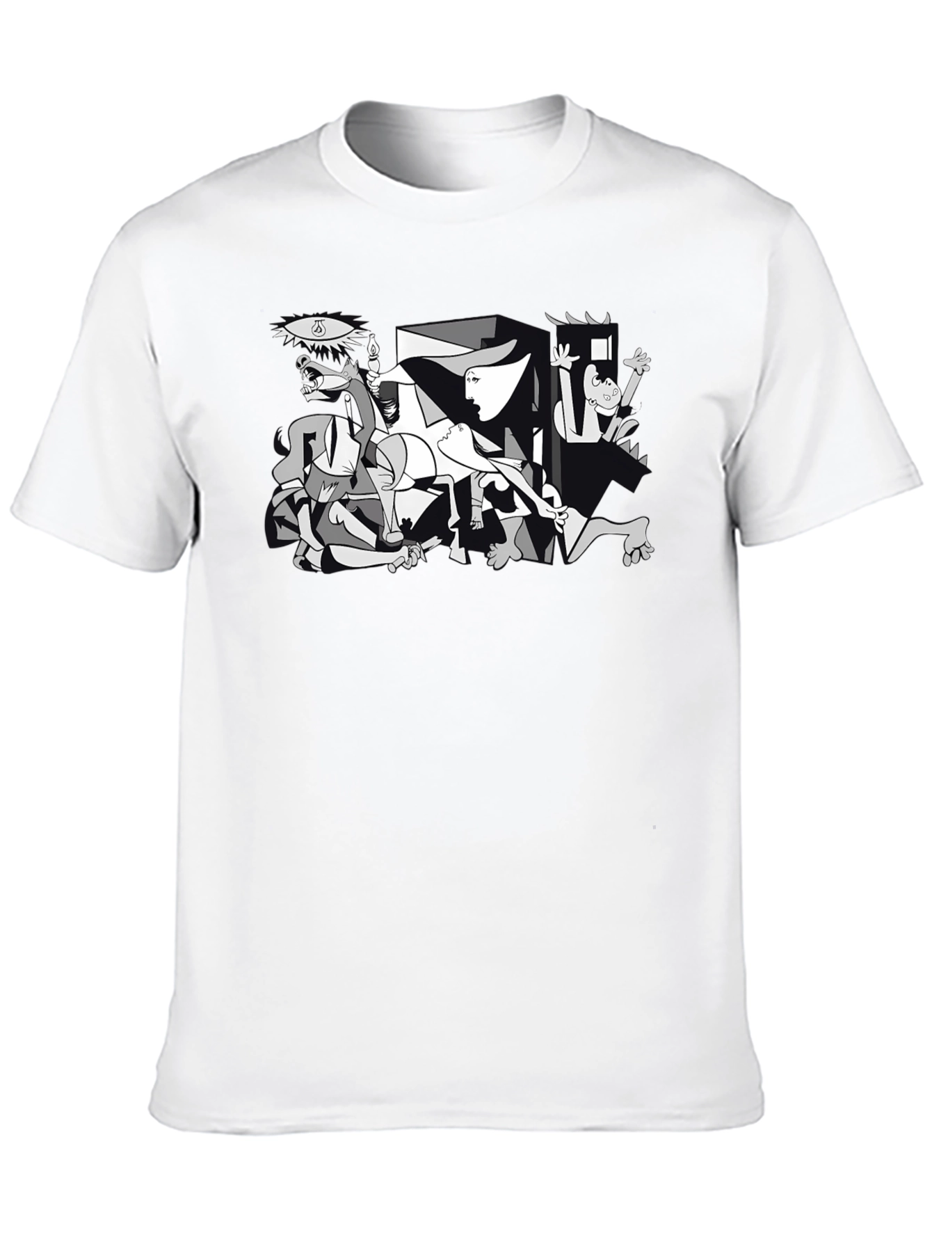 Guernica Style Graphic T-Shirt - Black