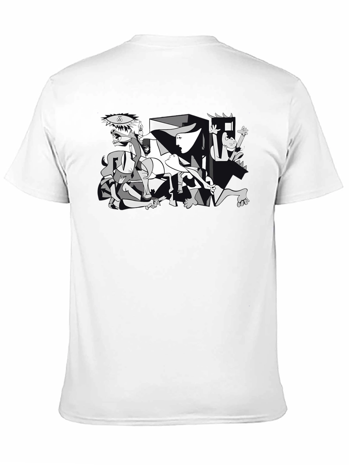 Guernica Style Graphic T-Shirt - Black