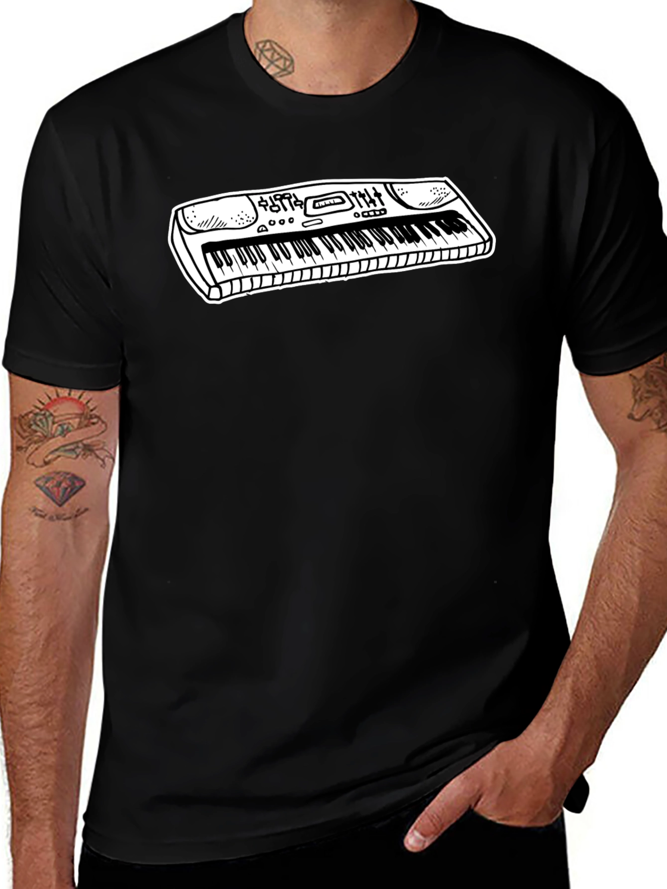 Keyboard Graphic Tee - Music Lover Shirt