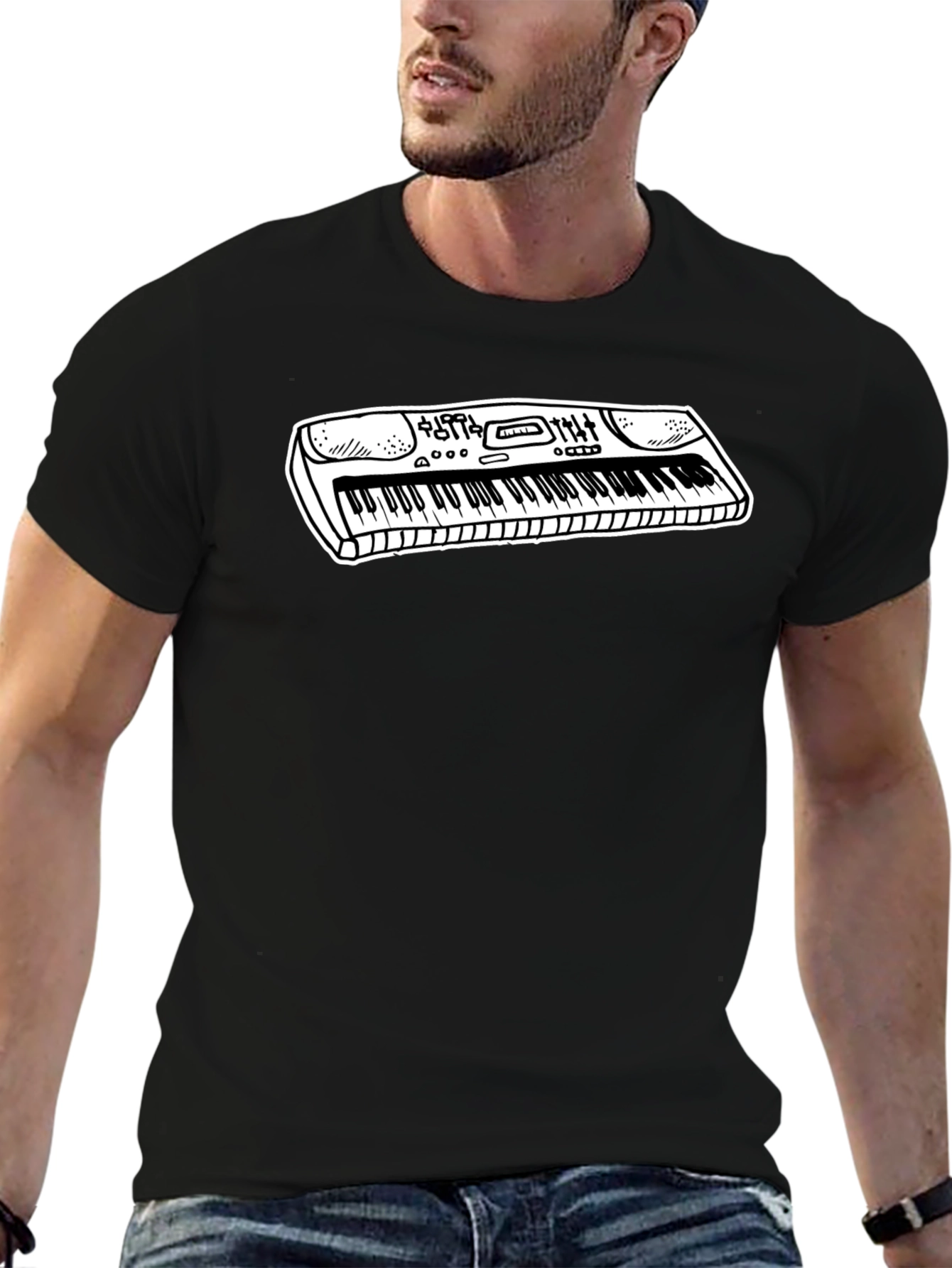 Keyboard Graphic Tee - Music Lover Shirt