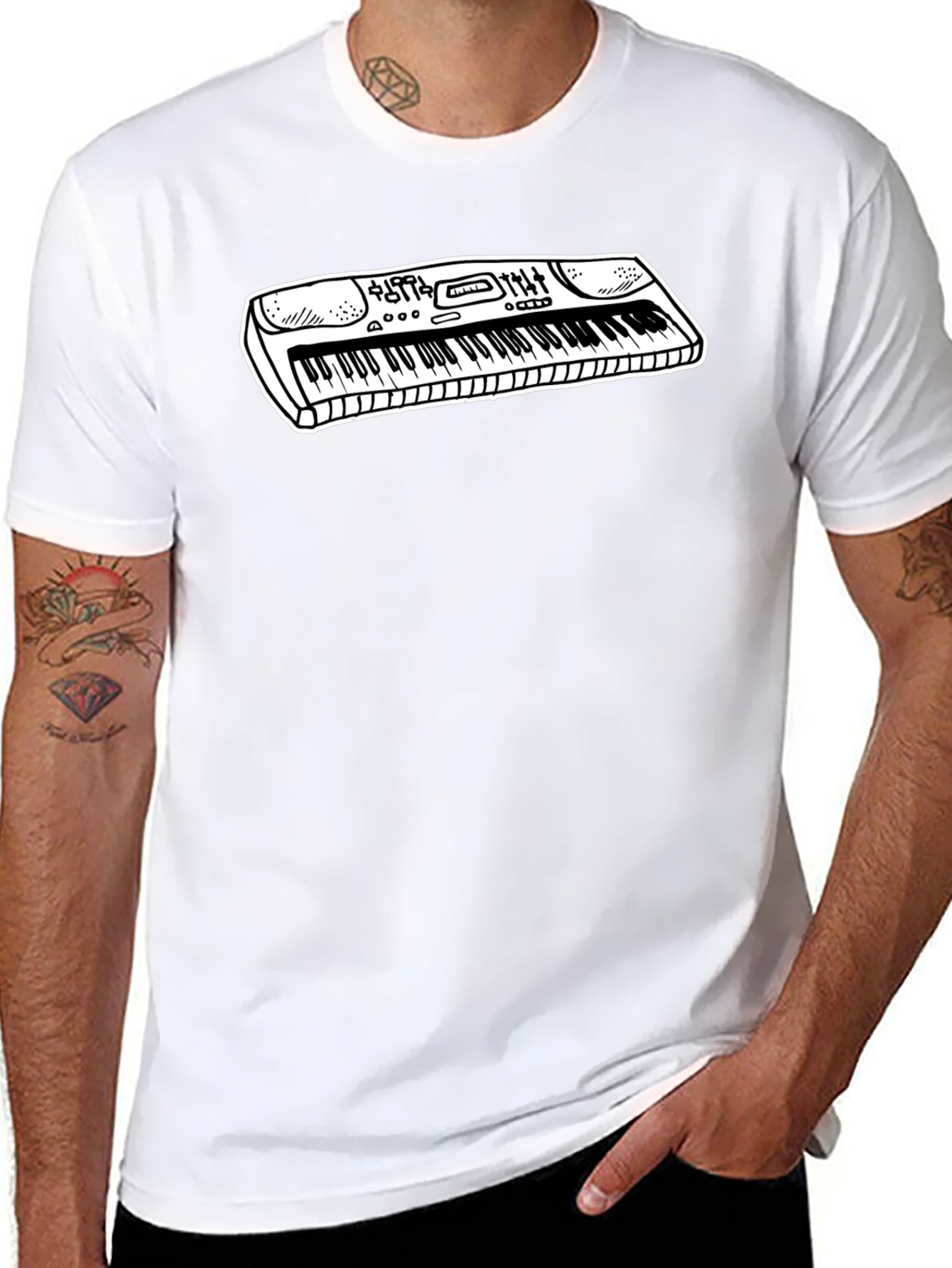 Keyboard Graphic Tee - Music Lover Shirt
