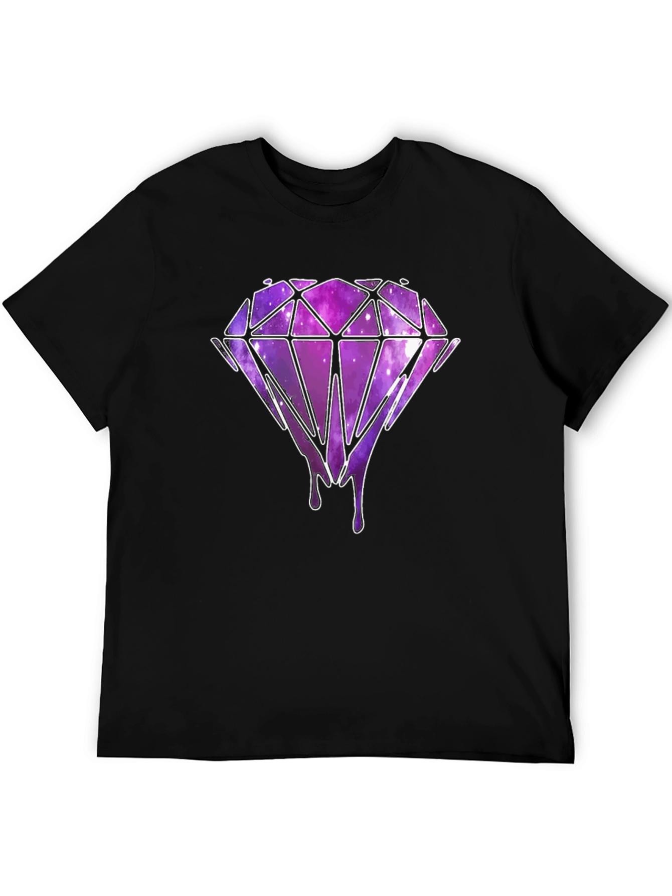 Dripping Diamond Graphic T-Shirt - Black