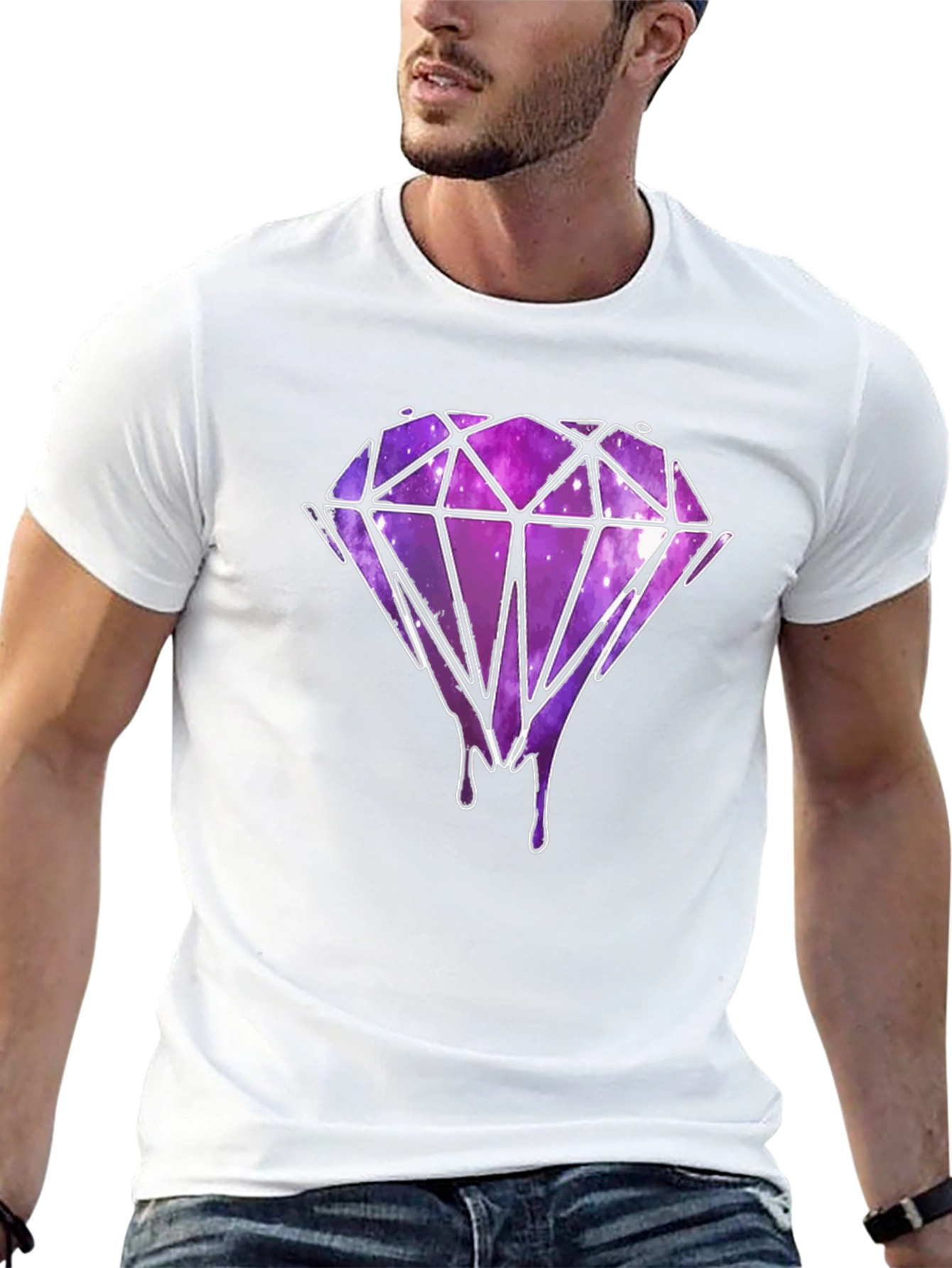 Dripping Diamond Graphic T-Shirt - Black