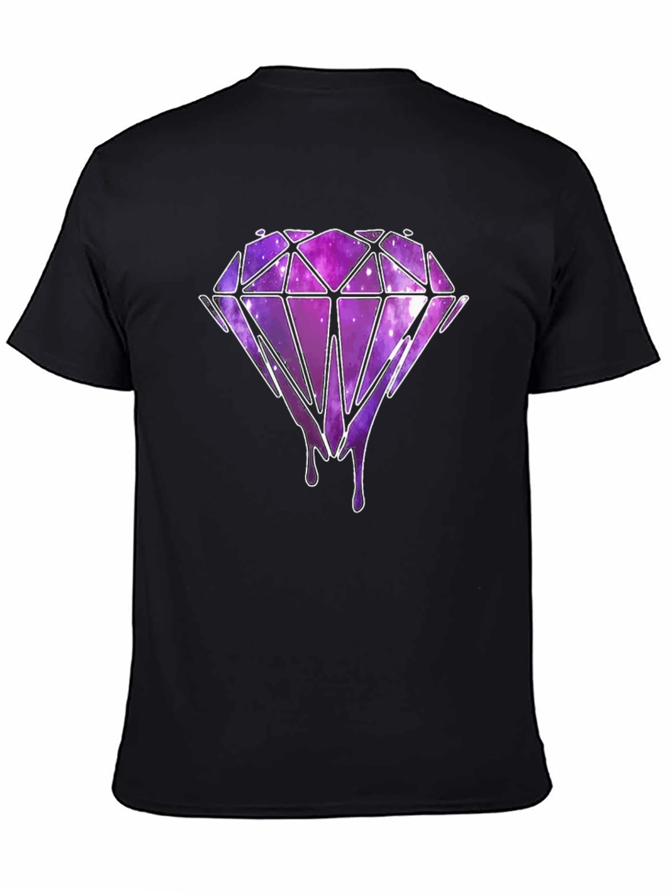 Dripping Diamond Graphic T-Shirt - Black