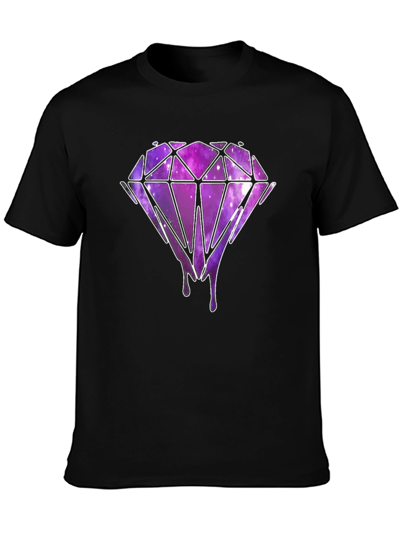 Dripping Diamond Graphic T-Shirt - Black