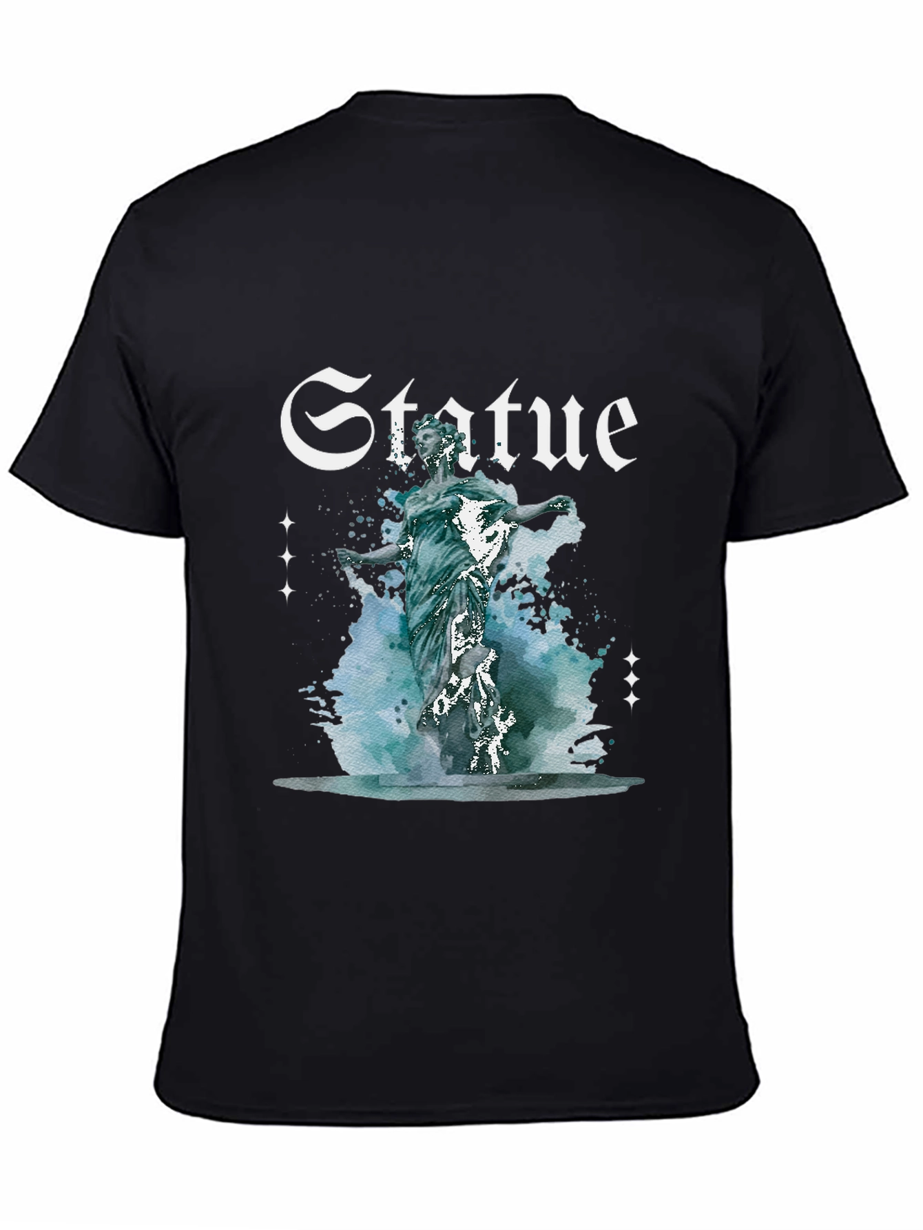 Statue Graphic Print Black T-Shirt