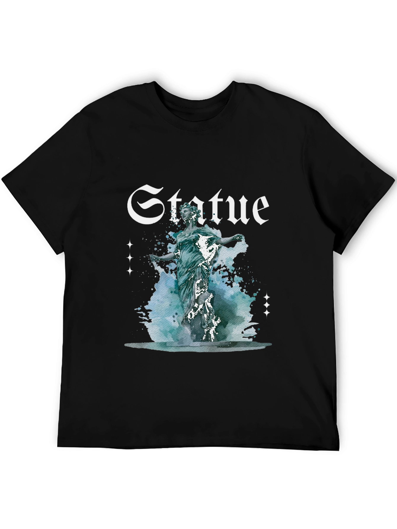 Statue Graphic Print Black T-Shirt