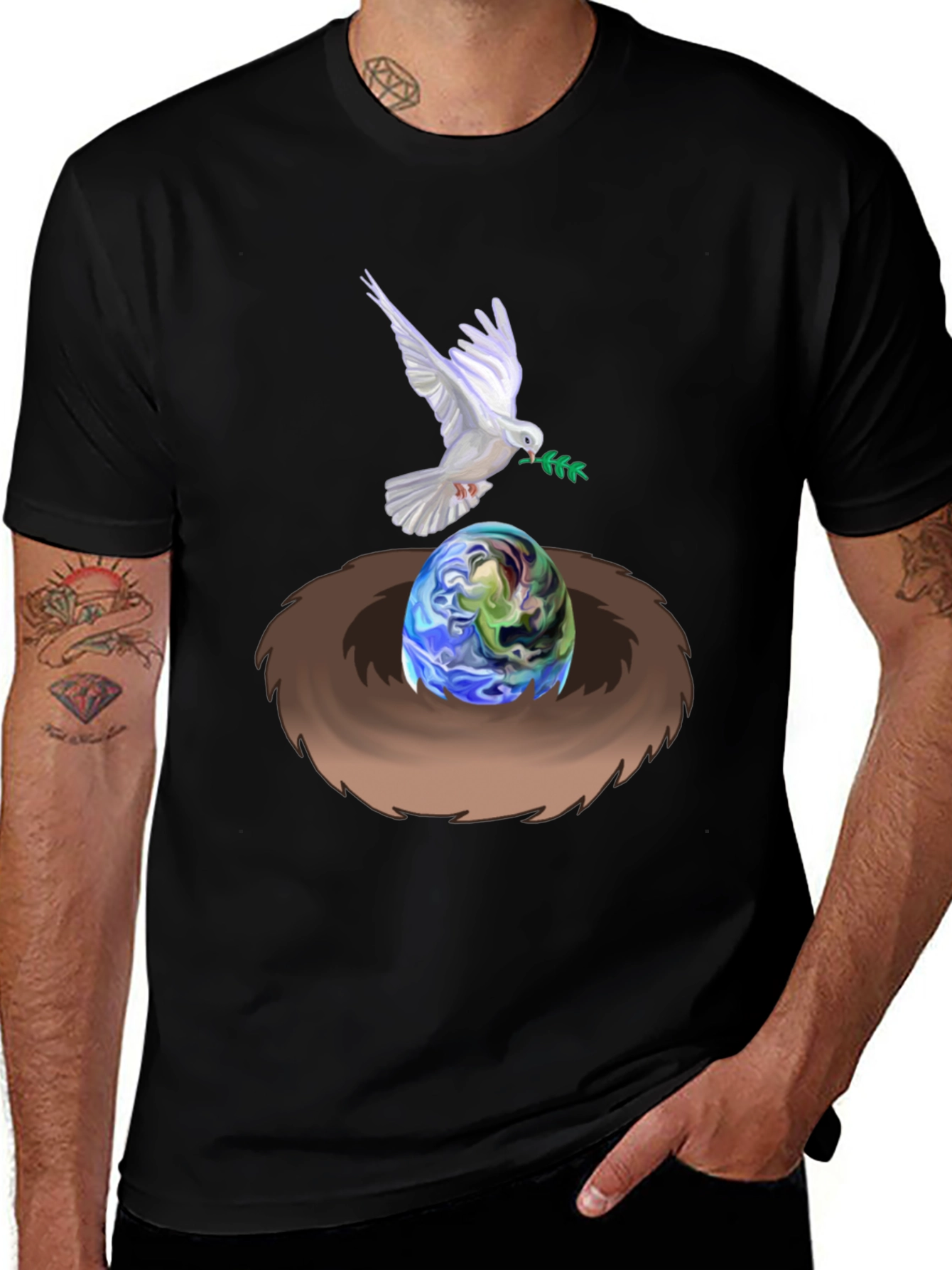 Dove Peace Nest Earth Graphic Tee