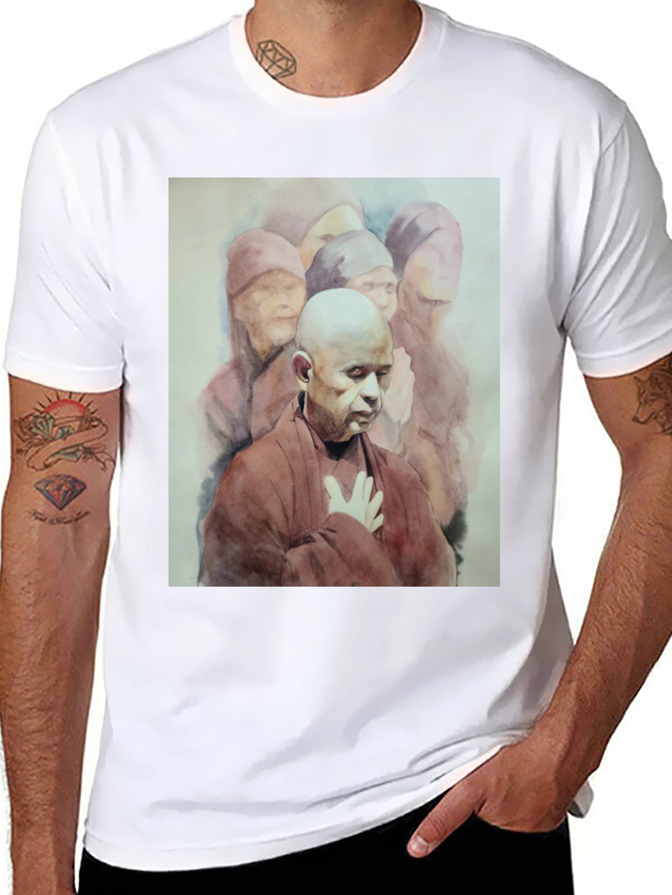 Monk Graphic Tee - Spiritual Design Soft Cotton