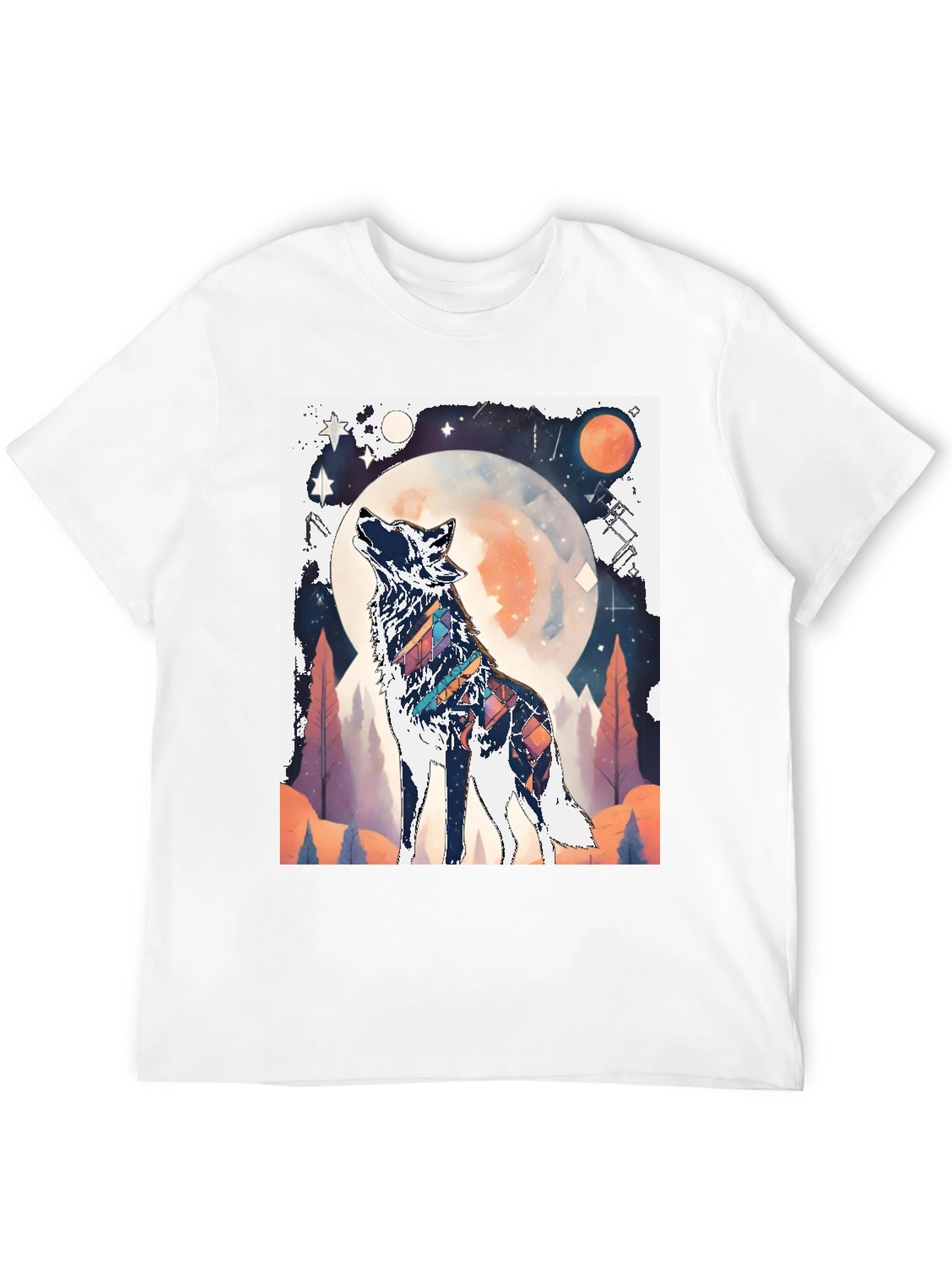 Wolf Howling at Moon Graphic Tee