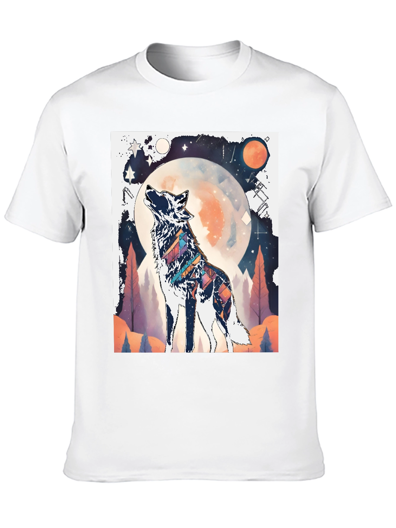 Wolf Howling at Moon Graphic Tee