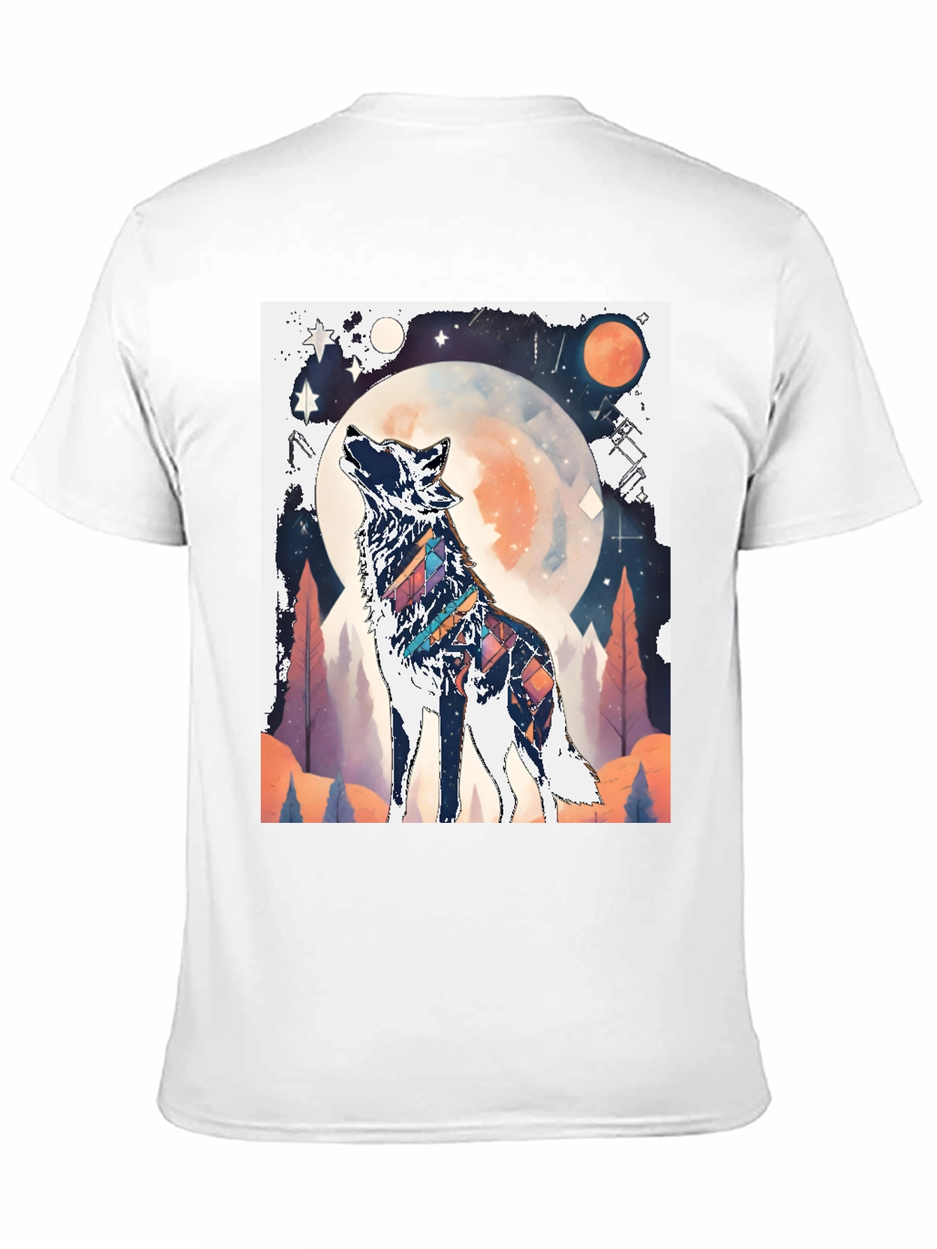 Wolf Howling at Moon Graphic Tee