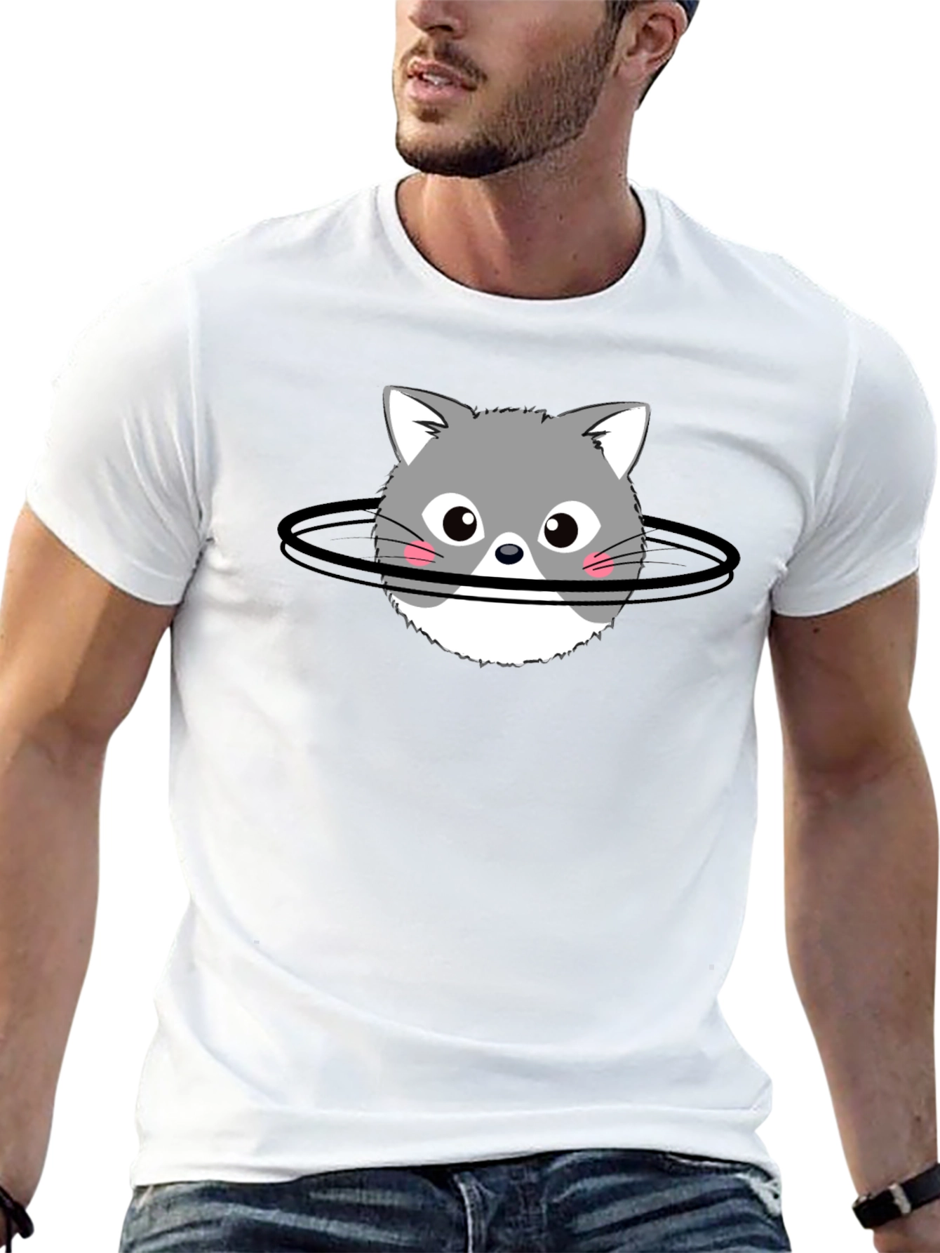 Cat Planet T-Shirt - Black Cotton Graphic Tee