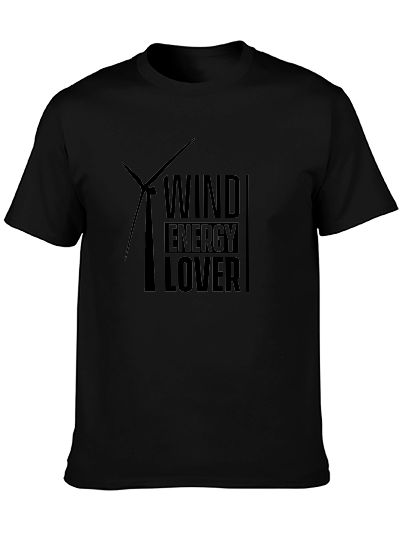 Wind Energy Lover Graphic T-Shirt - Black