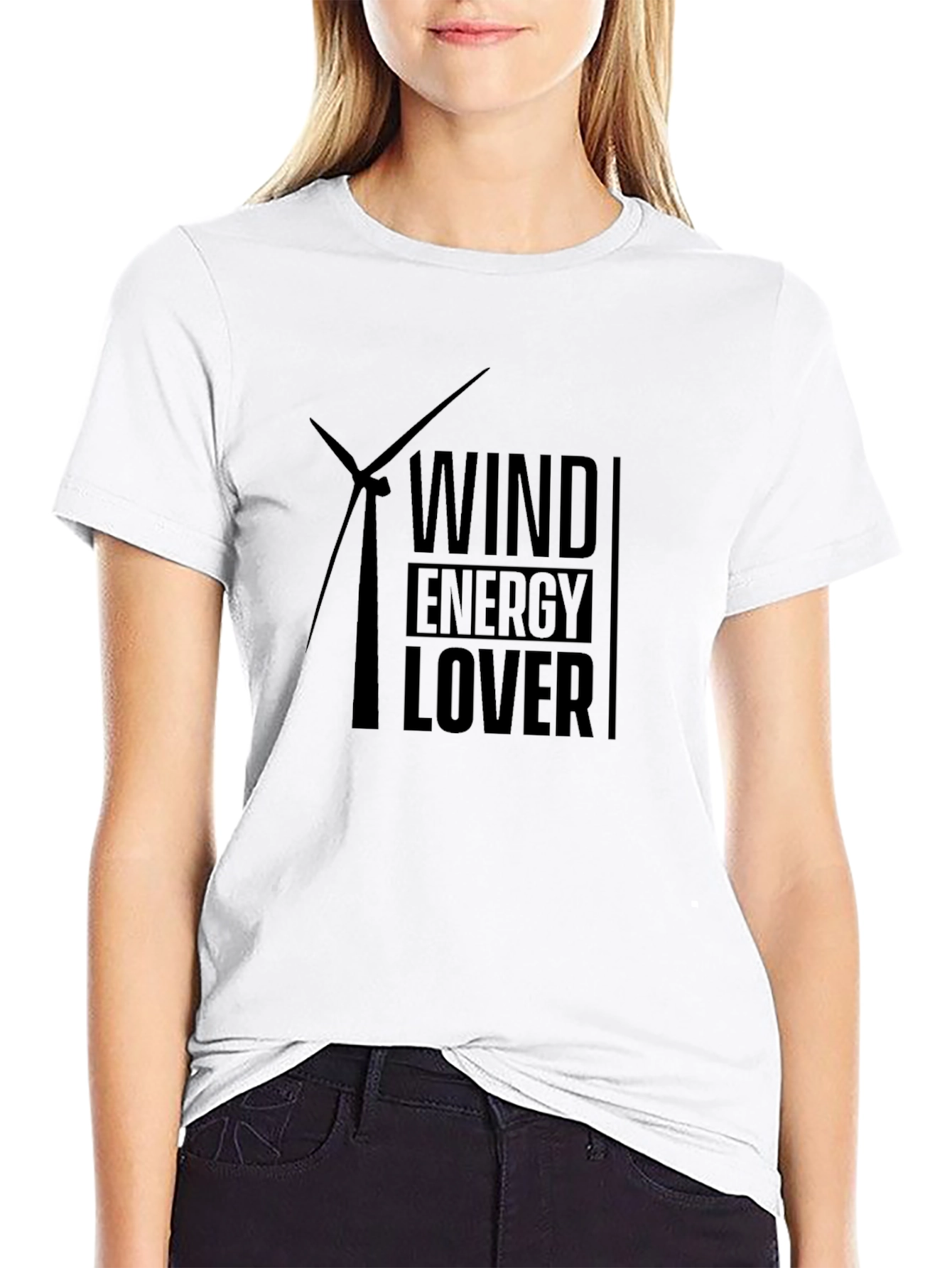 Wind Energy Lover Graphic T-Shirt - Black