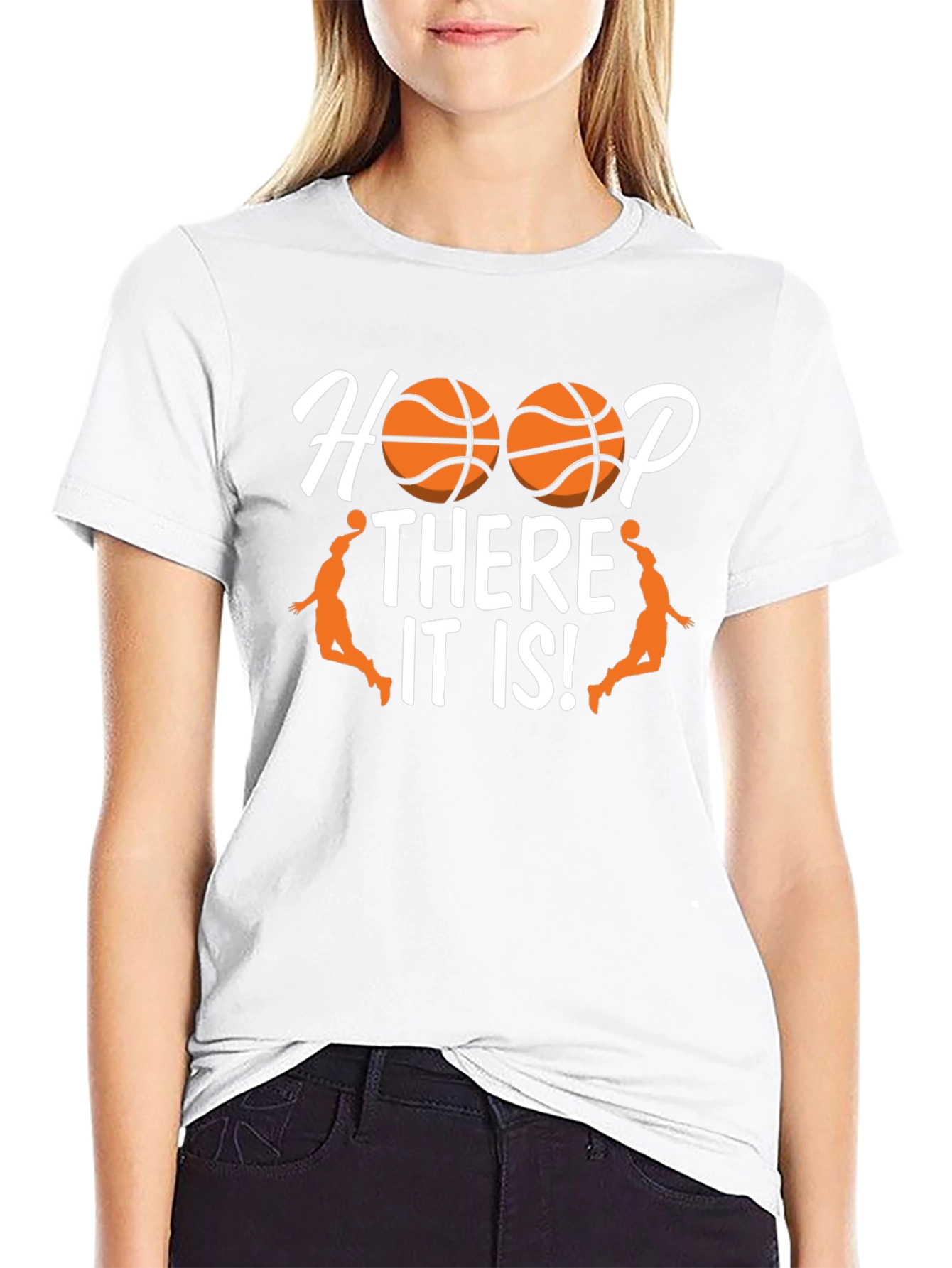 Hoop There It Is! Black Basketball Graphic T-Shirt