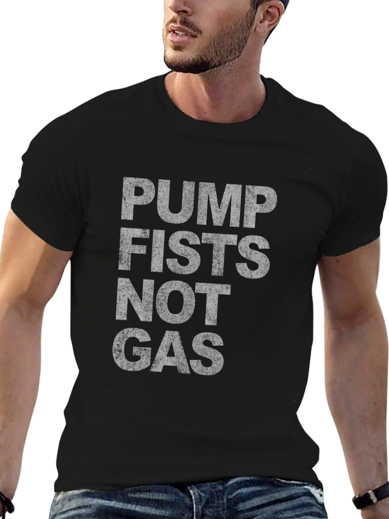 Pump Fists Not Gas Graphic Tee - Black