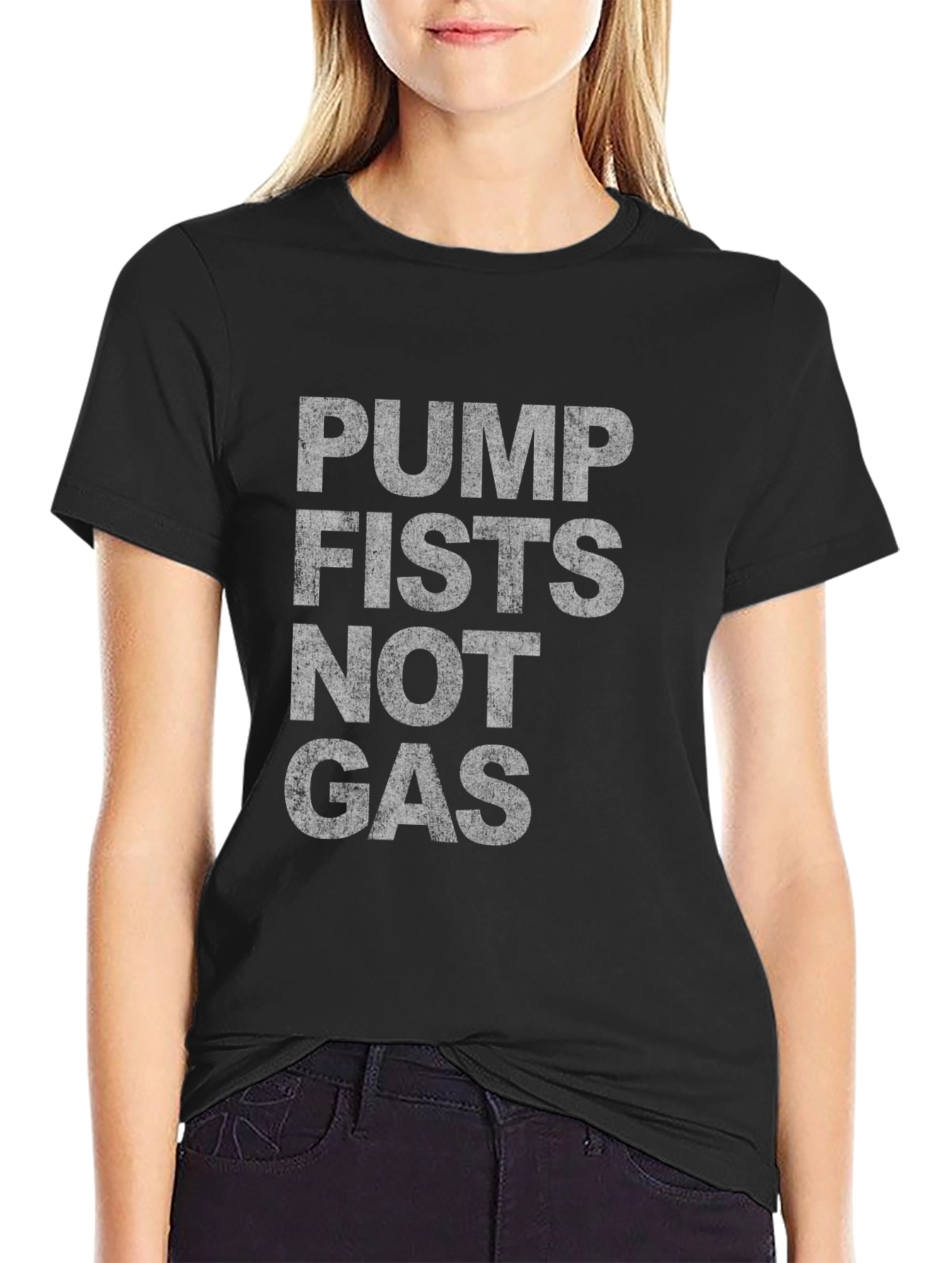 Pump Fists Not Gas Graphic Tee - Black