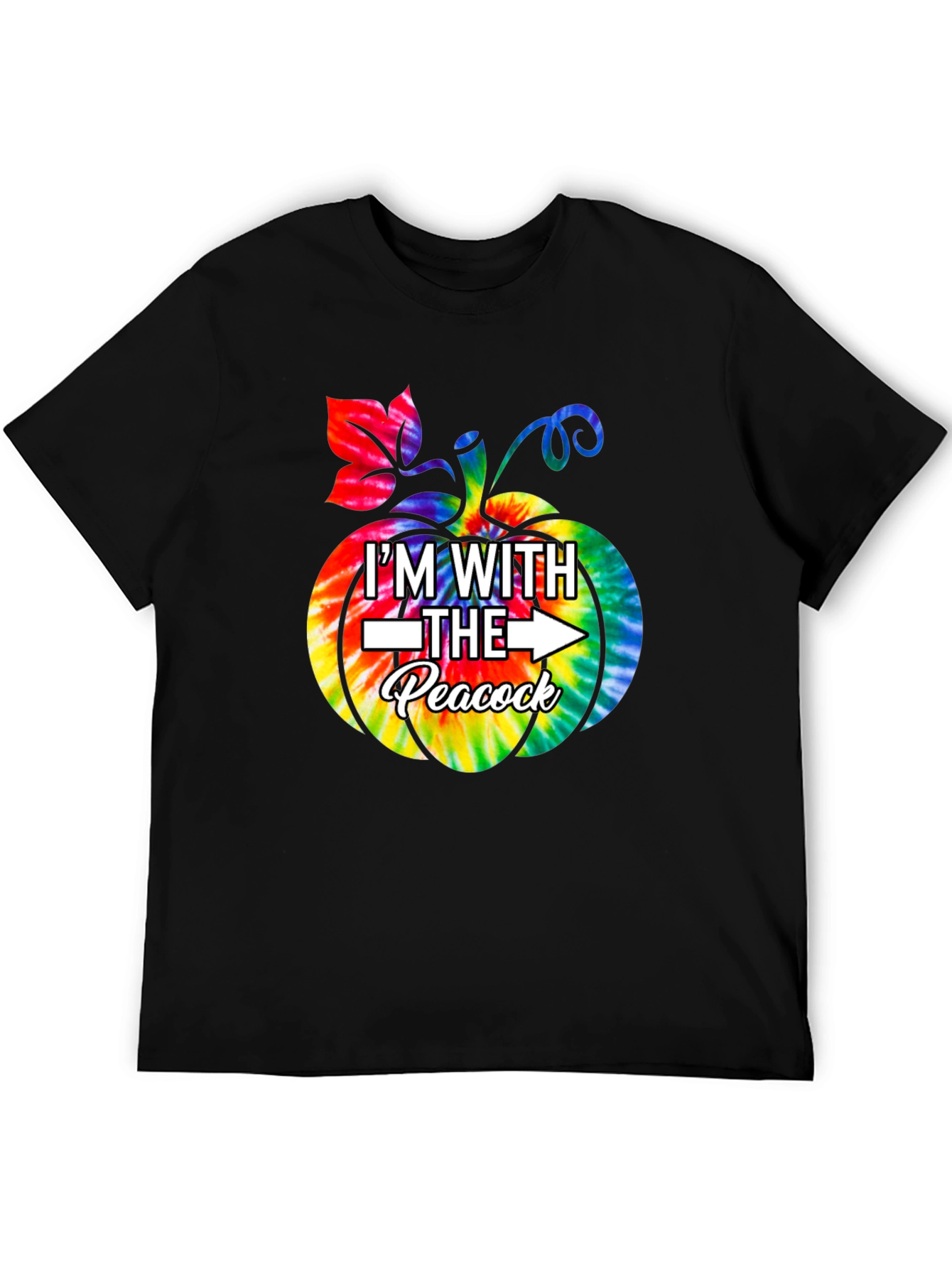 Im With The Peacock Tie-Dye Pumpkin Halloween T-Shirt