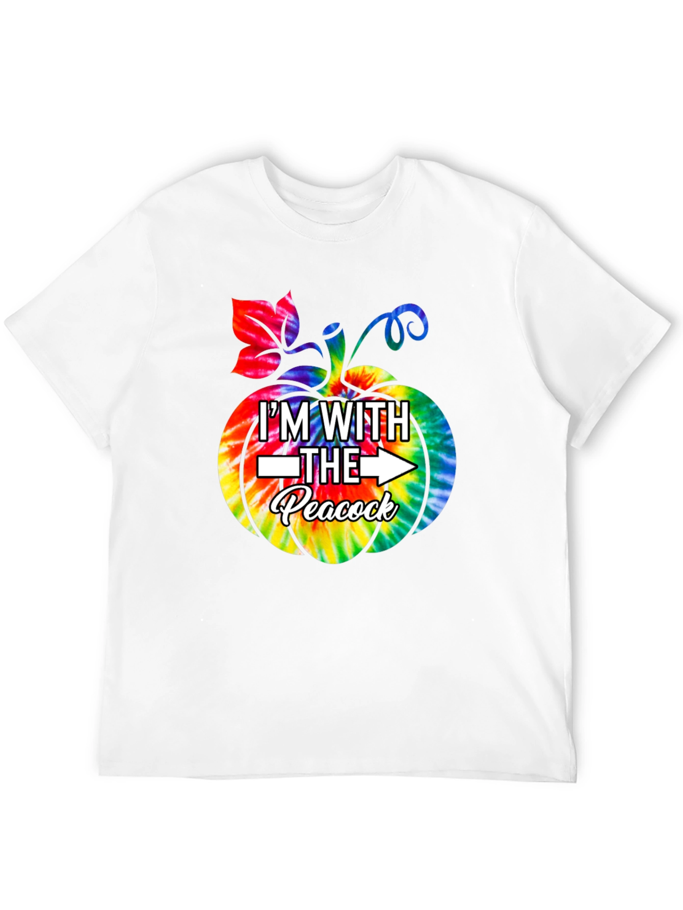 Im With The Peacock Tie-Dye Pumpkin Halloween T-Shirt