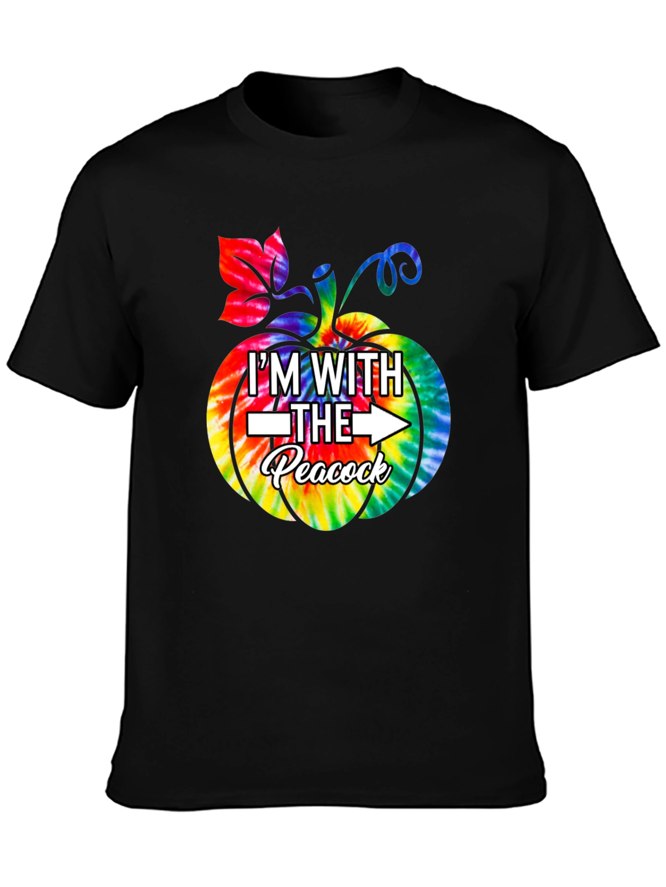 Im With The Peacock Tie-Dye Pumpkin Halloween T-Shirt