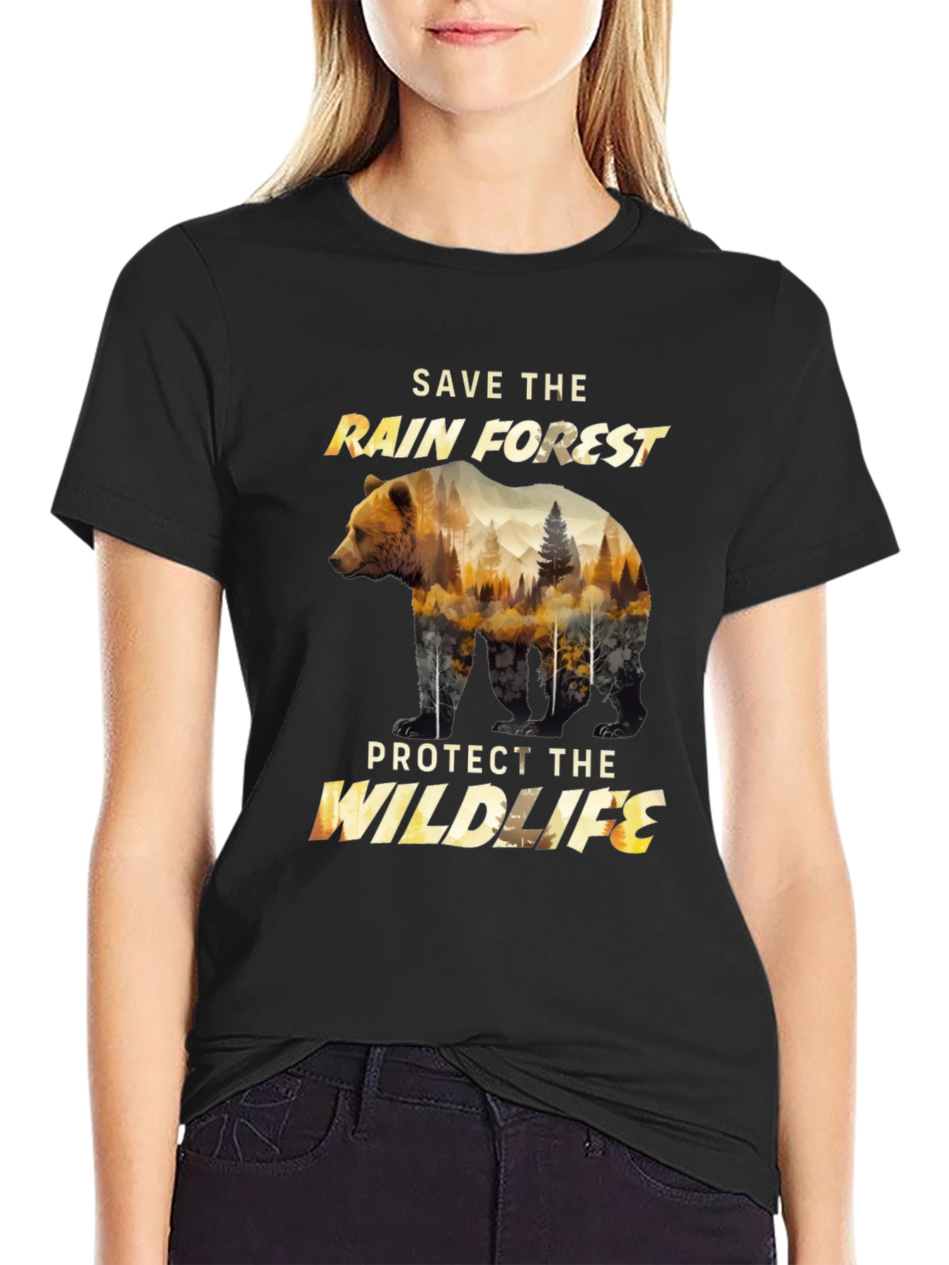 Save the Rainforest Wildlife Graphic Tee