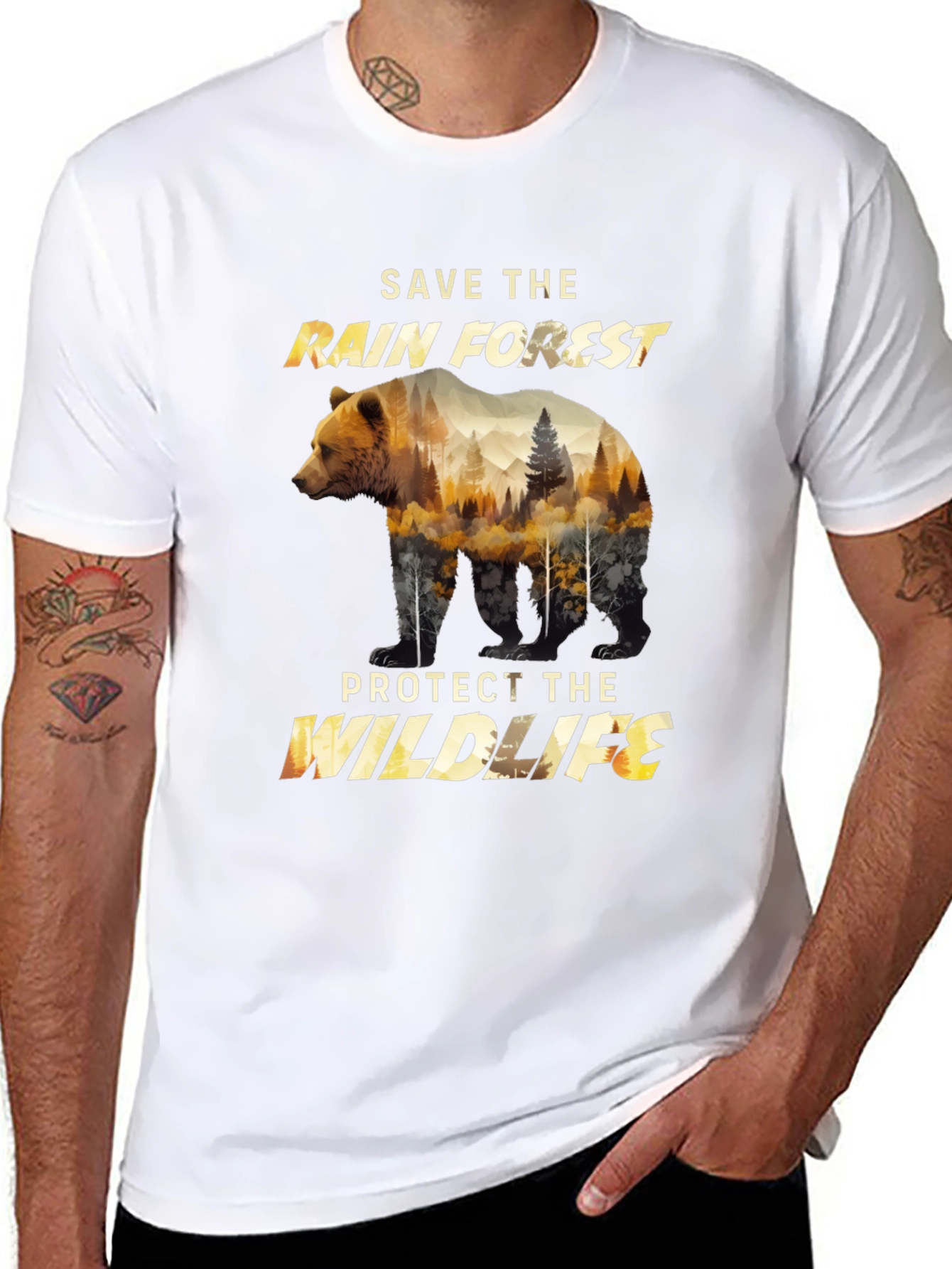 Save the Rainforest Wildlife Graphic Tee