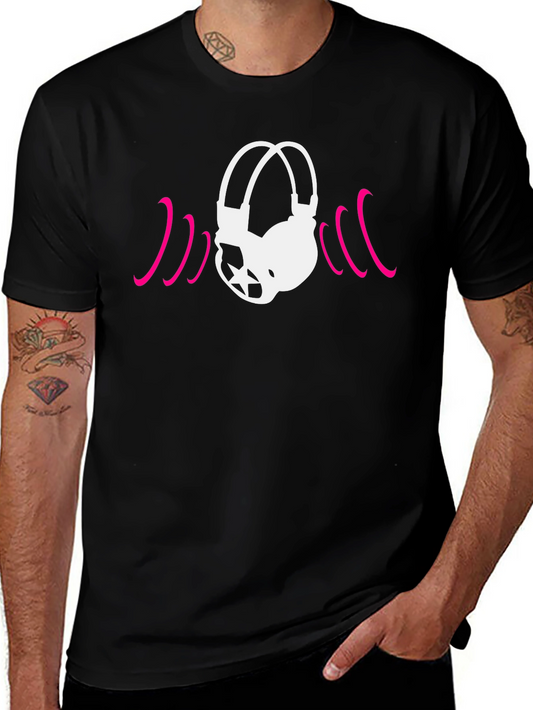 Cool Headphones Graphic Tee - Music Lovers T-Shirt