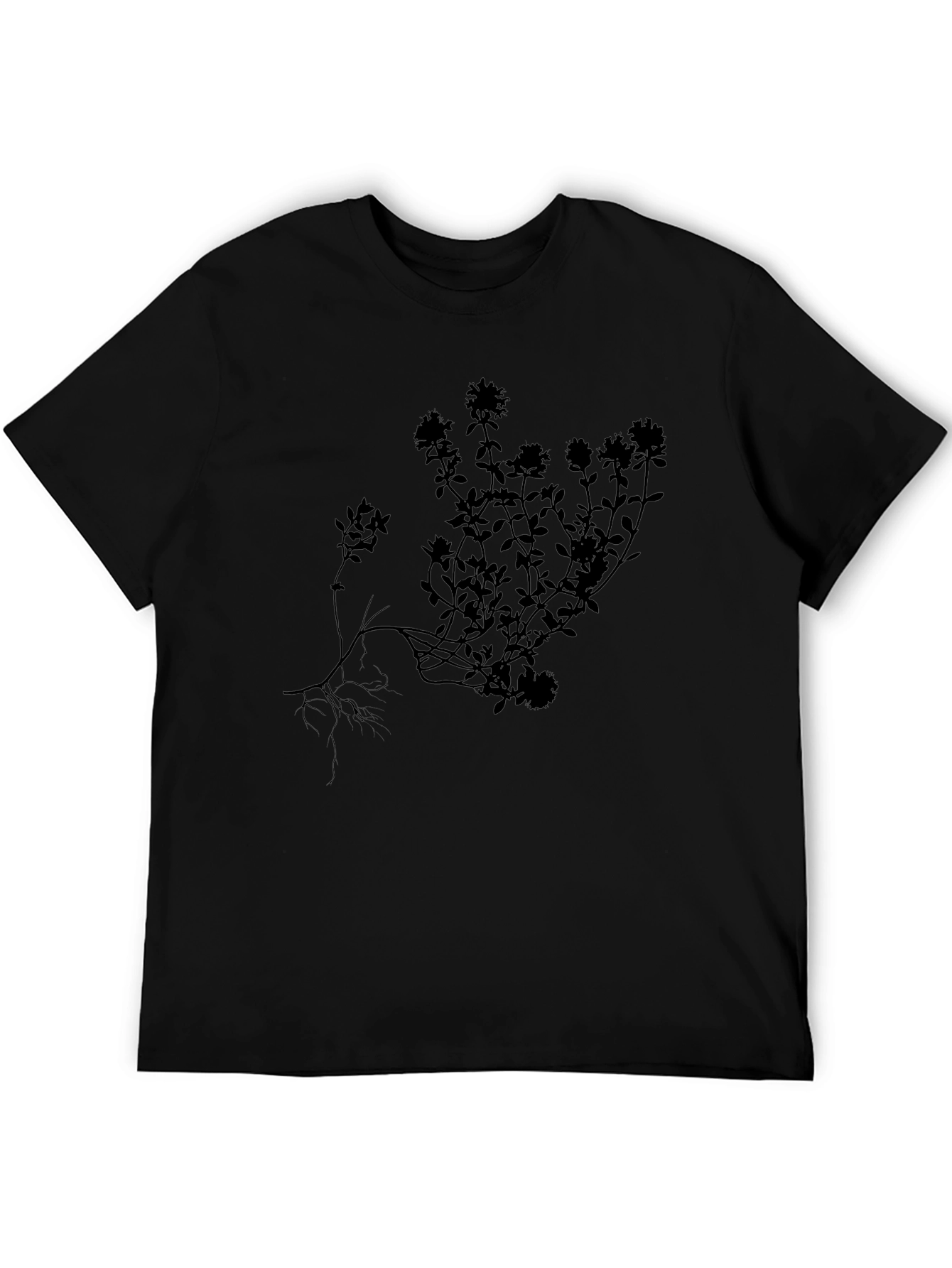 Botanical Silhouette Black T-Shirt