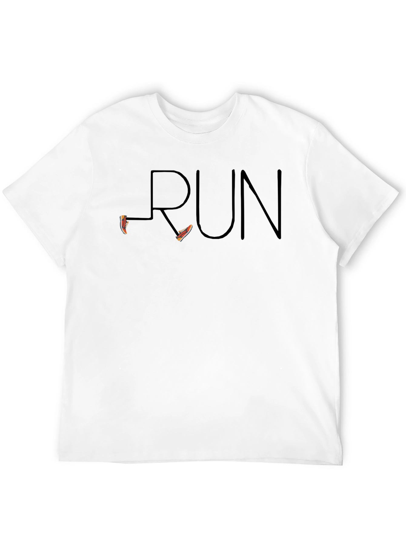 Stylish RUN Graphic Tee - Athletic Design