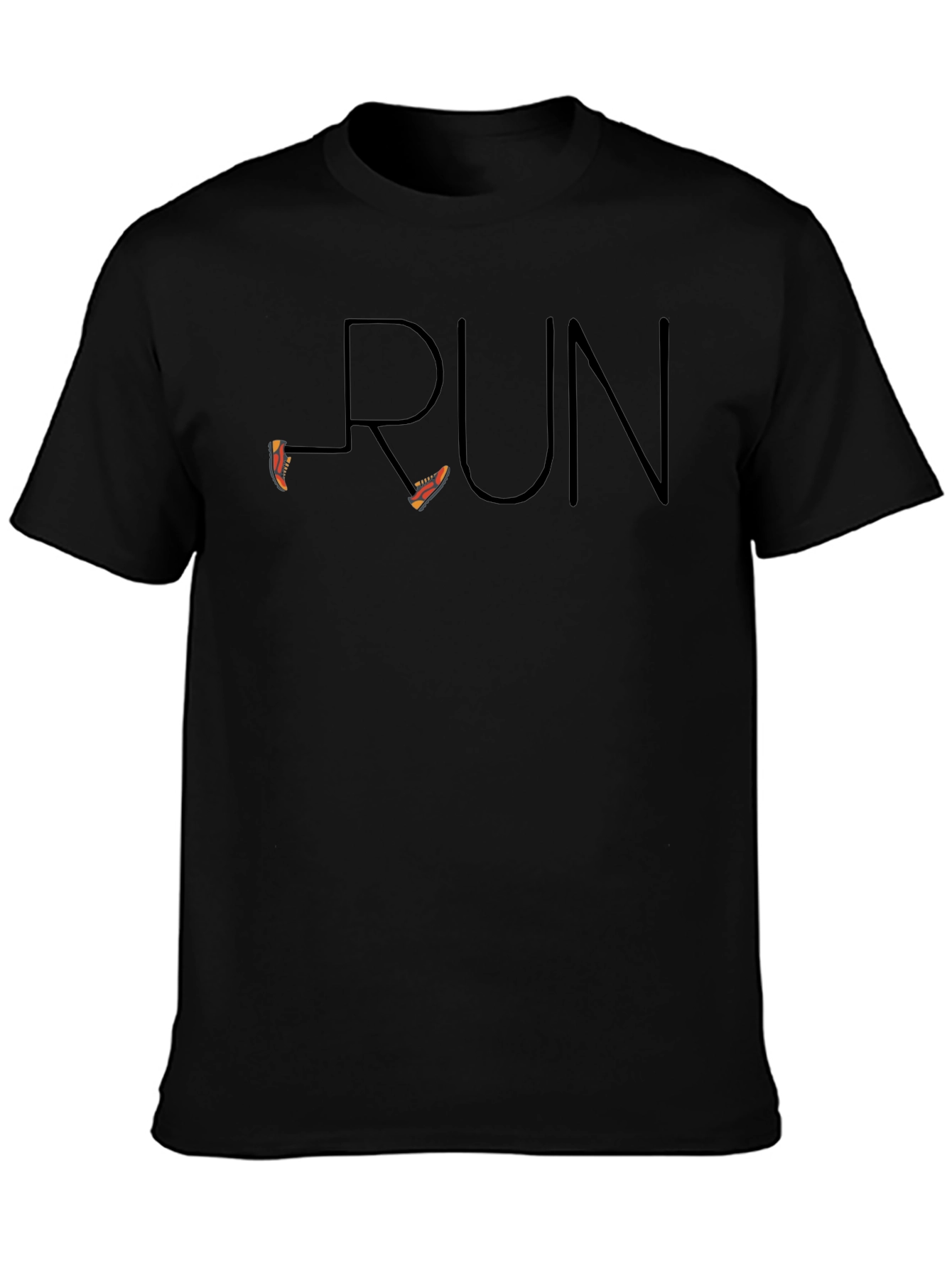 Stylish RUN Graphic Tee - Athletic Design