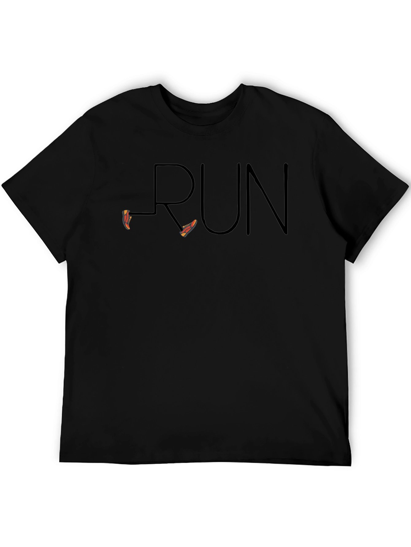 Stylish RUN Graphic Tee - Athletic Design