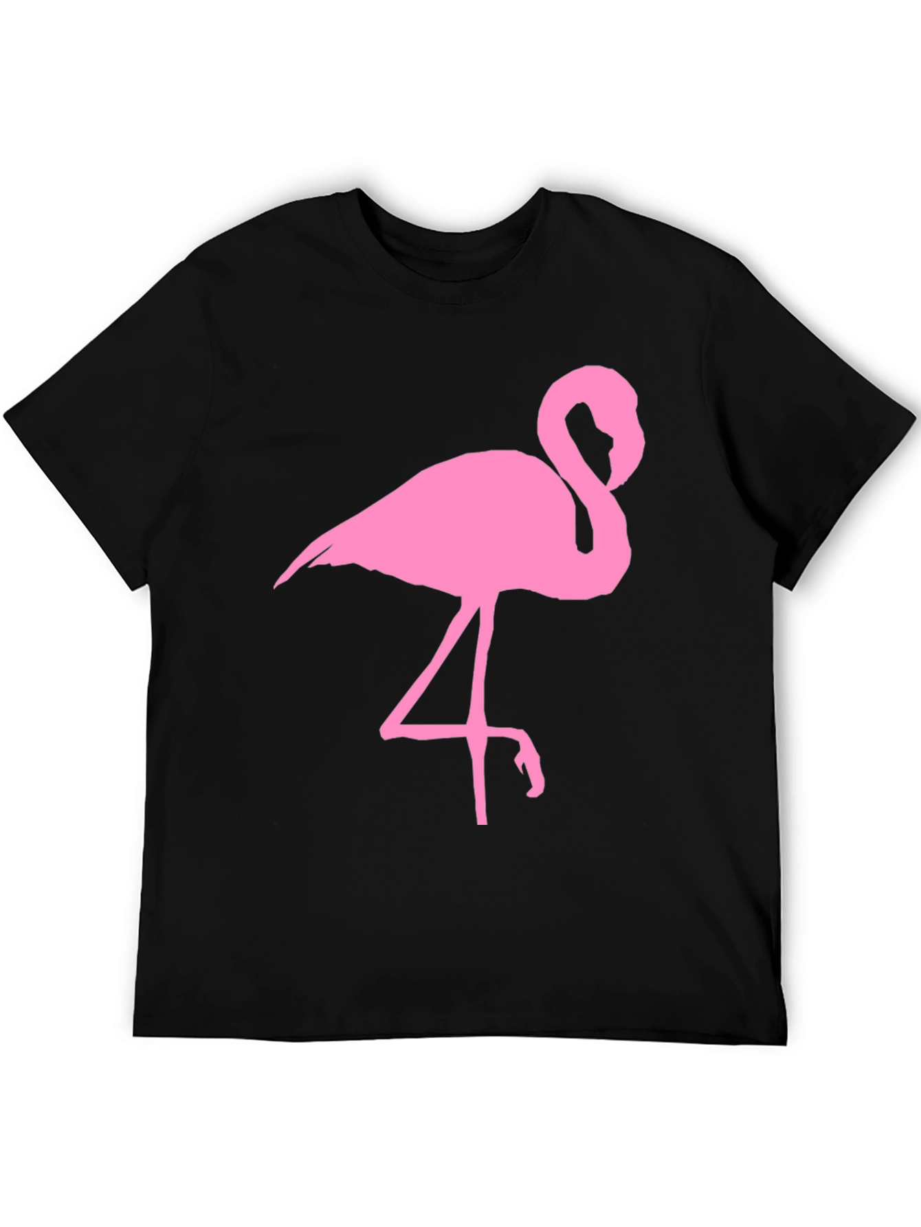 Pink Flamingo Graphic Black T-Shirt