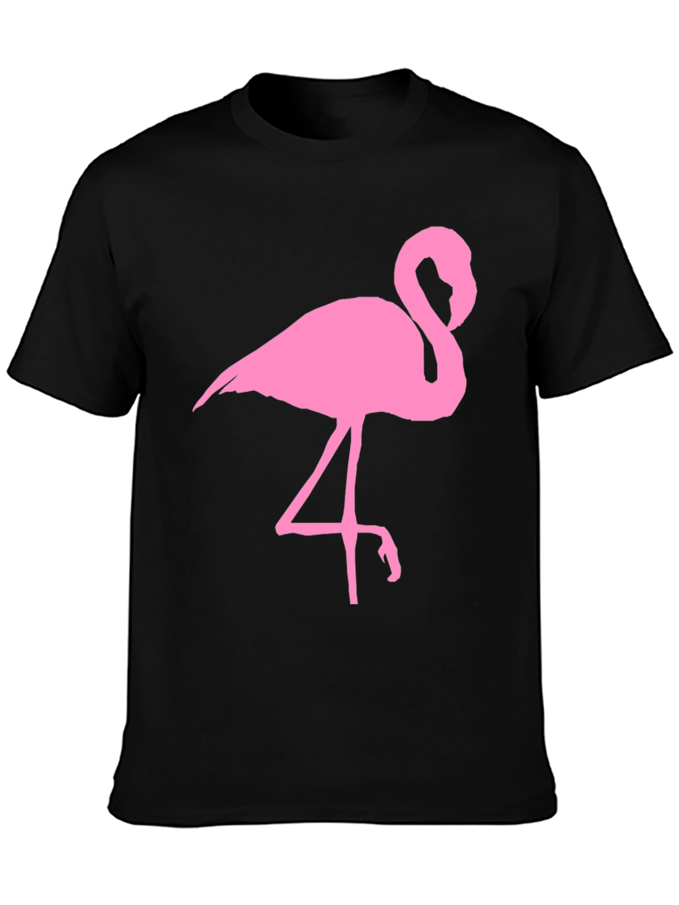 Pink Flamingo Graphic Black T-Shirt